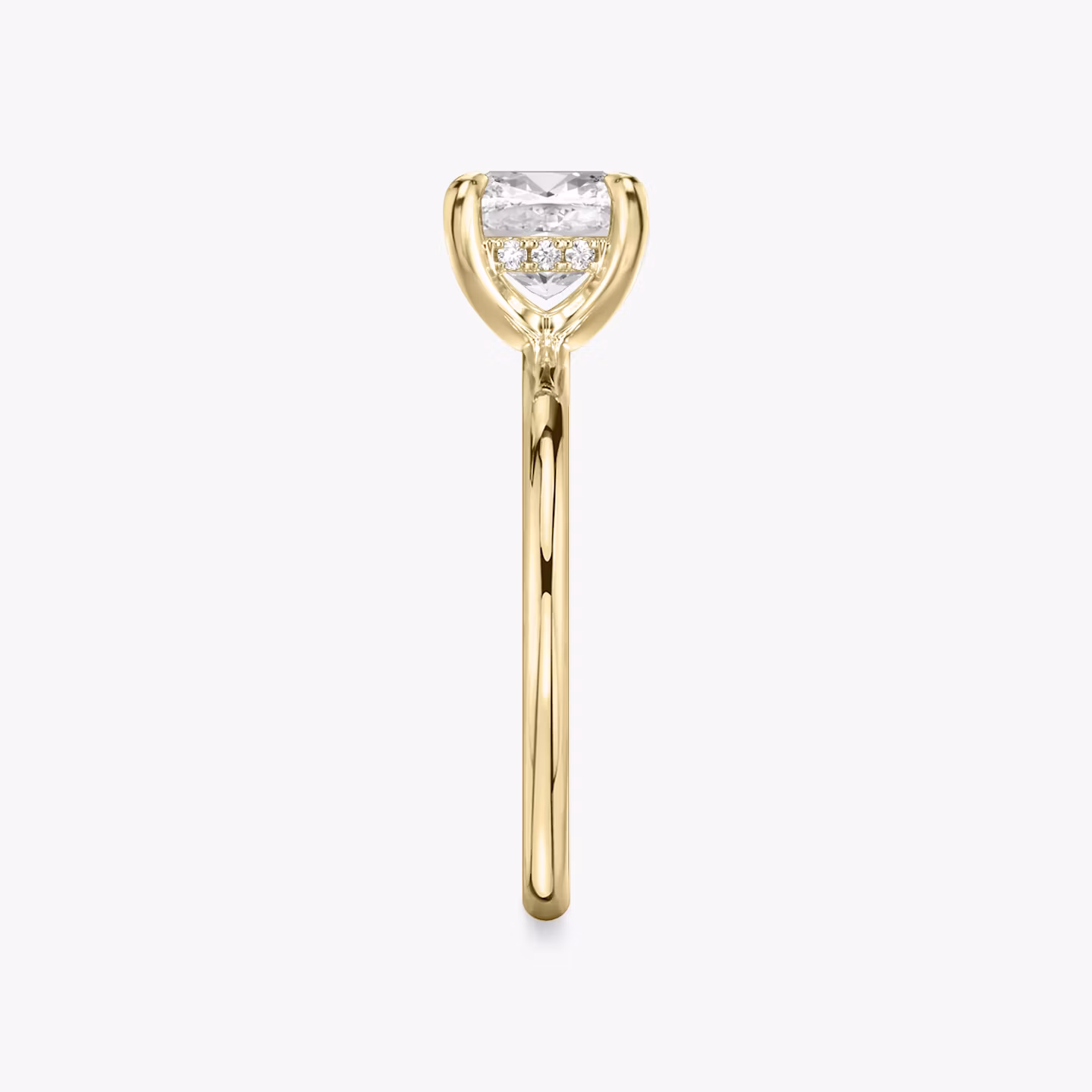 The Classic Hidden Halo | Cushion | 18k | Yellow Gold | bandAccent: Plain | bandWidth: standard | prongStyle: Plain | diamondOrientation: vertical | caratWeight: other