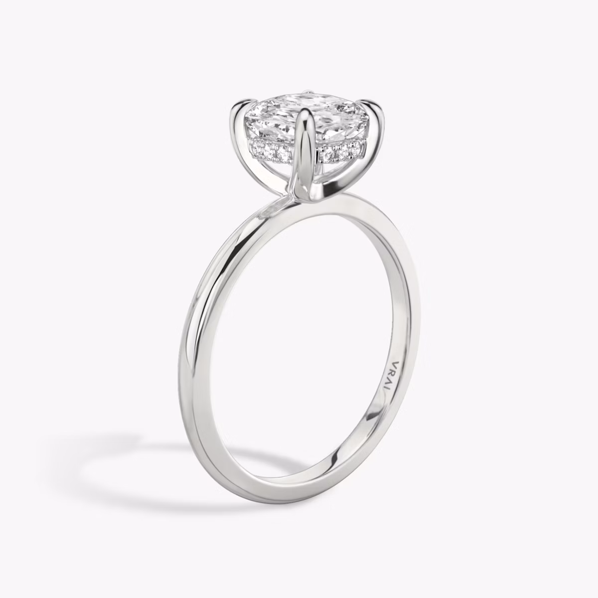 The Classic Hidden Halo | Cushion | Platinum | bandAccent: Plain | bandWidth: standard | prongStyle: Plain | diamondOrientation: vertical | caratWeight: other