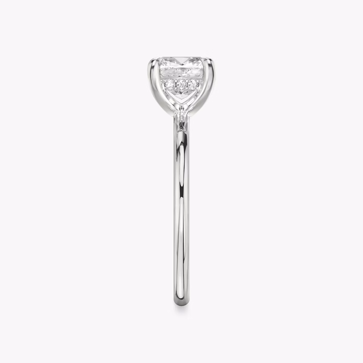 The Classic Hidden Halo | Cushion | Platinum | bandAccent: Plain | bandWidth: standard | prongStyle: Plain | diamondOrientation: vertical | caratWeight: other