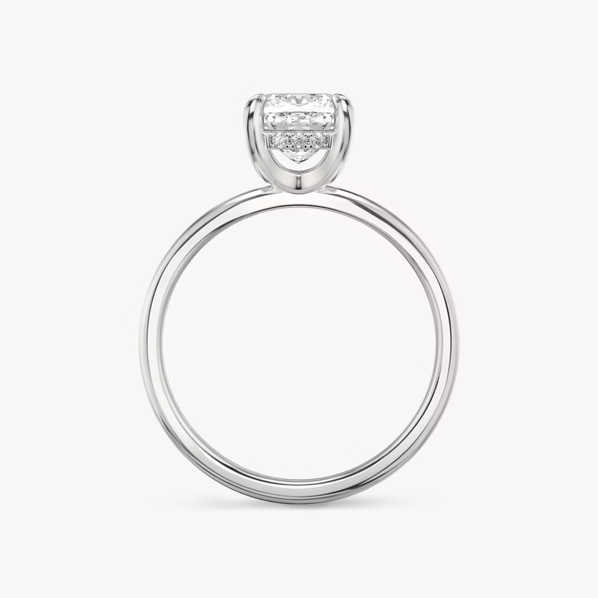 The Classic Hidden Halo | Cushion | Platinum | bandAccent: Plain | bandWidth: standard | prongStyle: Plain | diamondOrientation: vertical | caratWeight: other