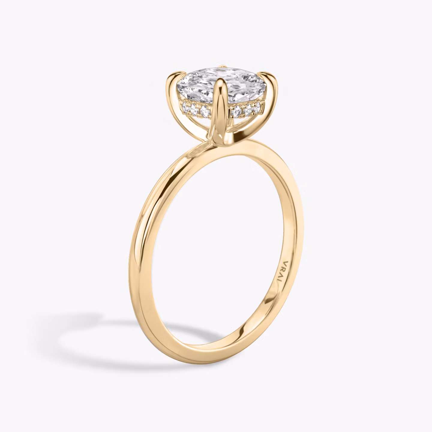 The Classic Hidden Halo Cushion | Rose Gold