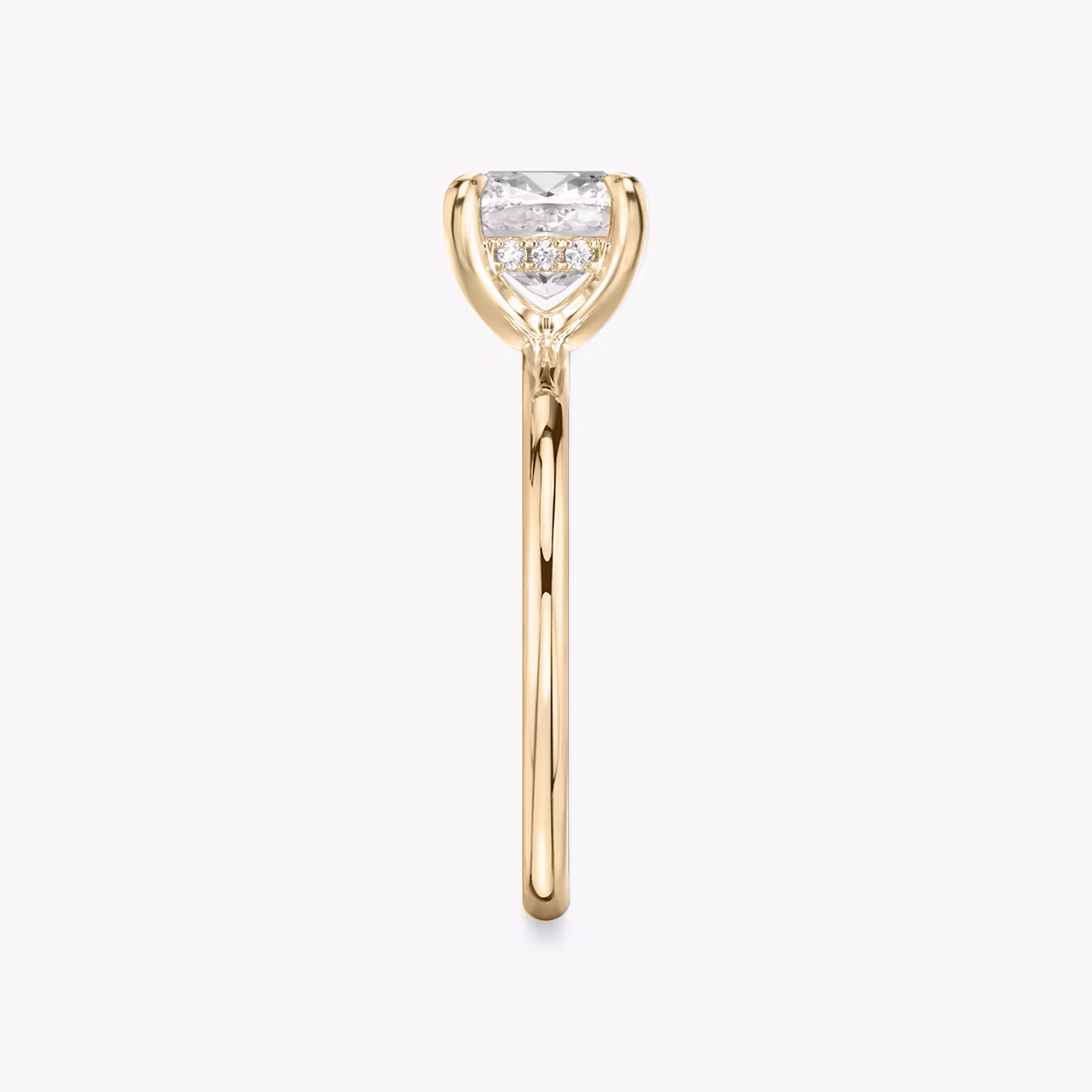 The Classic Hidden Halo | Cushion | 14k | Rose Gold | bandAccent: Plain | bandWidth: standard | prongStyle: Plain | diamondOrientation: vertical | caratWeight: other