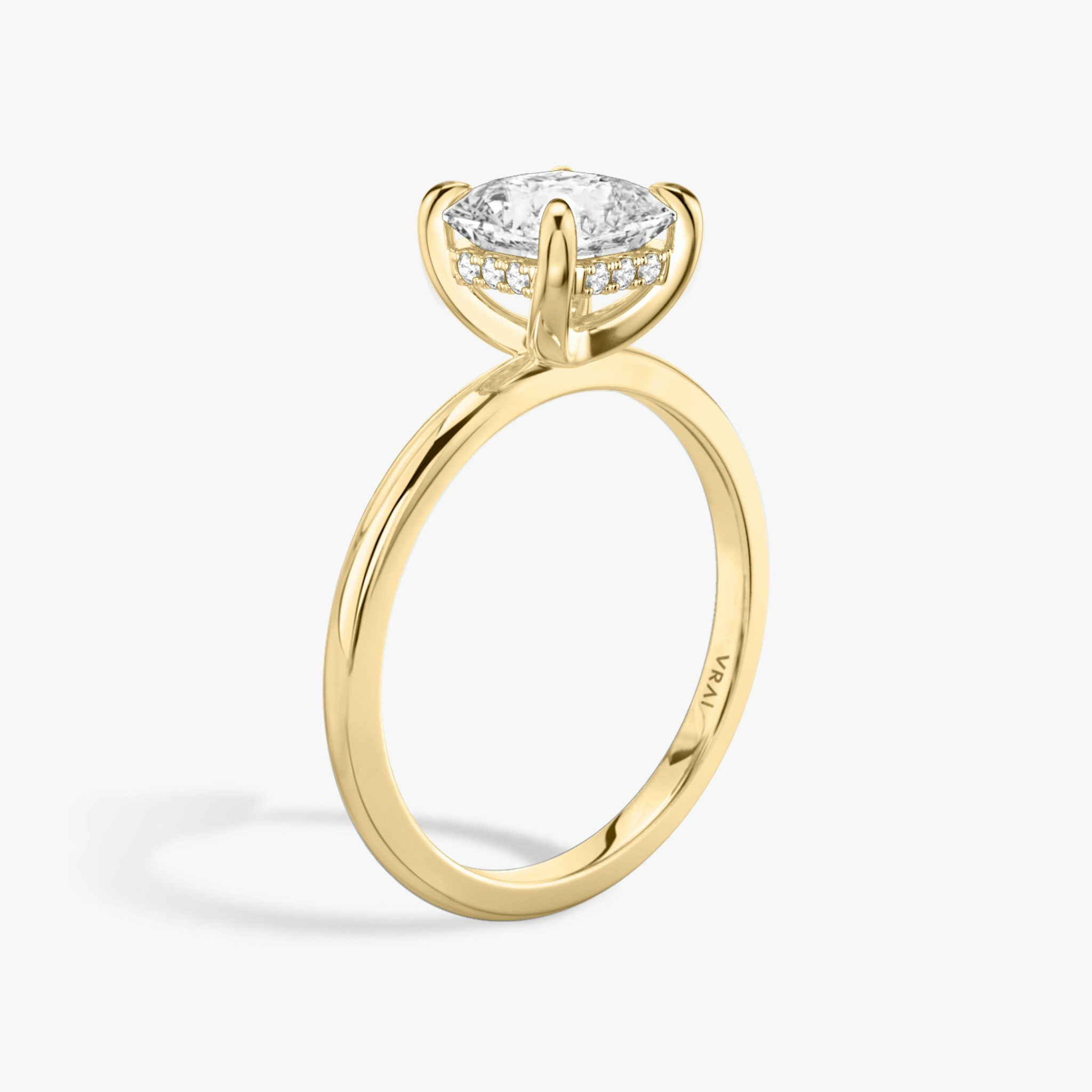 The Classic Hidden Halo | Asscher | 18k | Yellow Gold | bandAccent: Plain | bandWidth: standard | prongStyle: Plain | diamondOrientation: vertical | caratWeight: other
