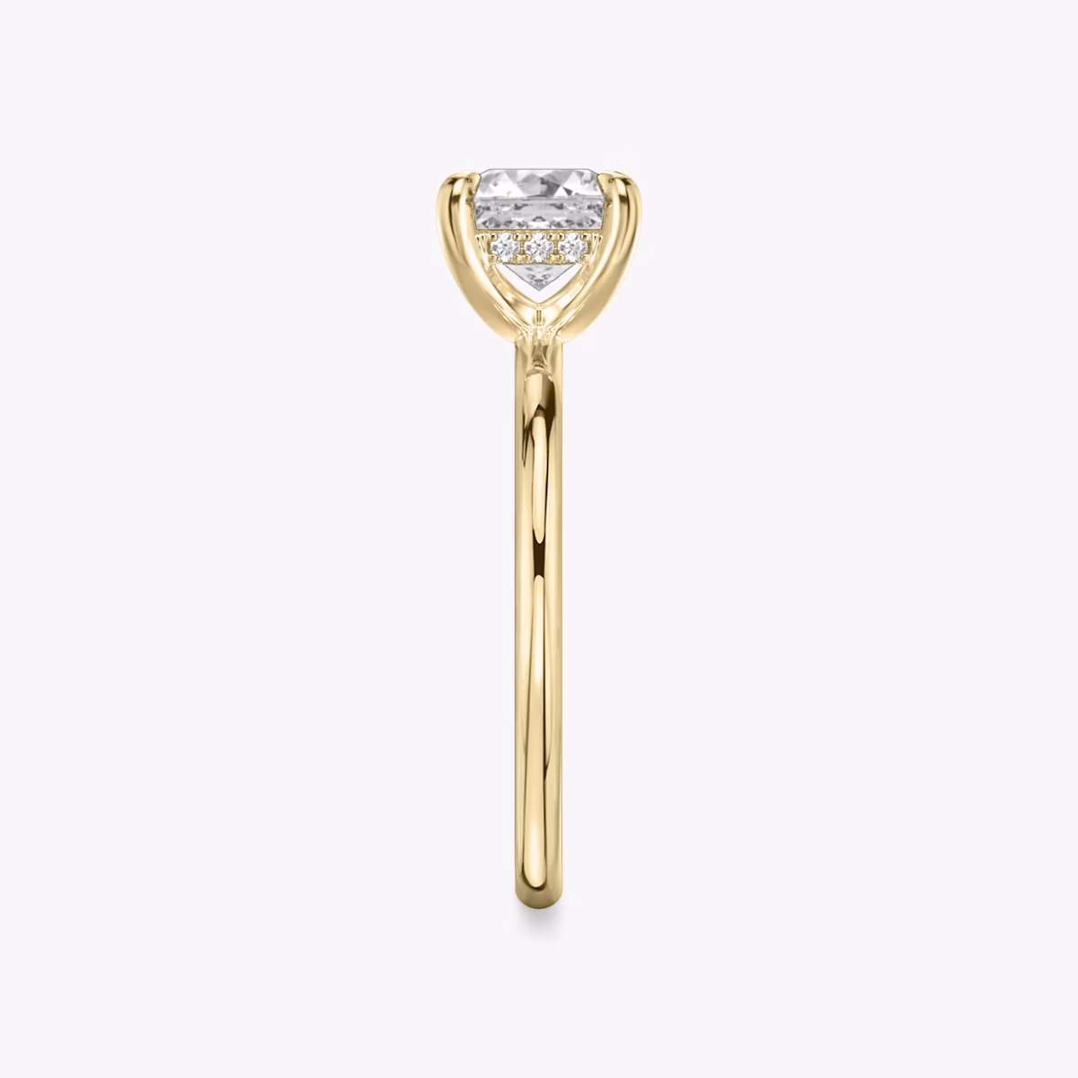 The Classic Hidden Halo | Asscher | 18k | Yellow Gold | bandAccent: Plain | bandWidth: standard | prongStyle: Plain | diamondOrientation: vertical | caratWeight: other