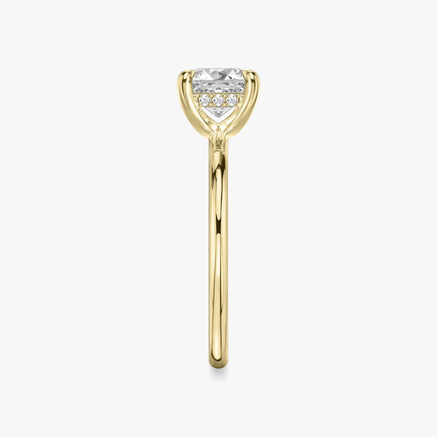 The Classic Hidden Halo | Asscher | 18k | Yellow Gold | bandAccent: Plain | bandWidth: standard | prongStyle: Plain | diamondOrientation: vertical | caratWeight: other