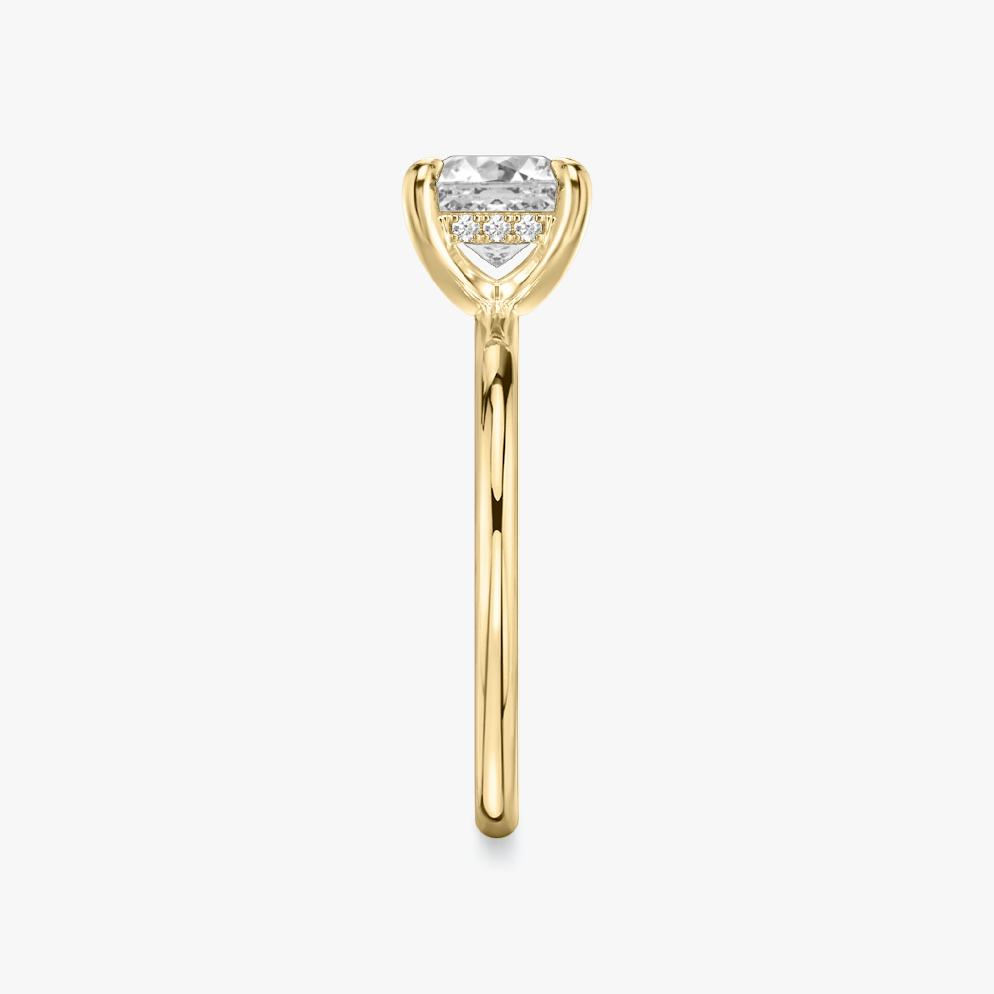 The Classic Hidden Halo | Asscher | 18k | Yellow Gold | bandAccent: Plain | bandWidth: standard | prongStyle: Plain | diamondOrientation: vertical | caratWeight: other