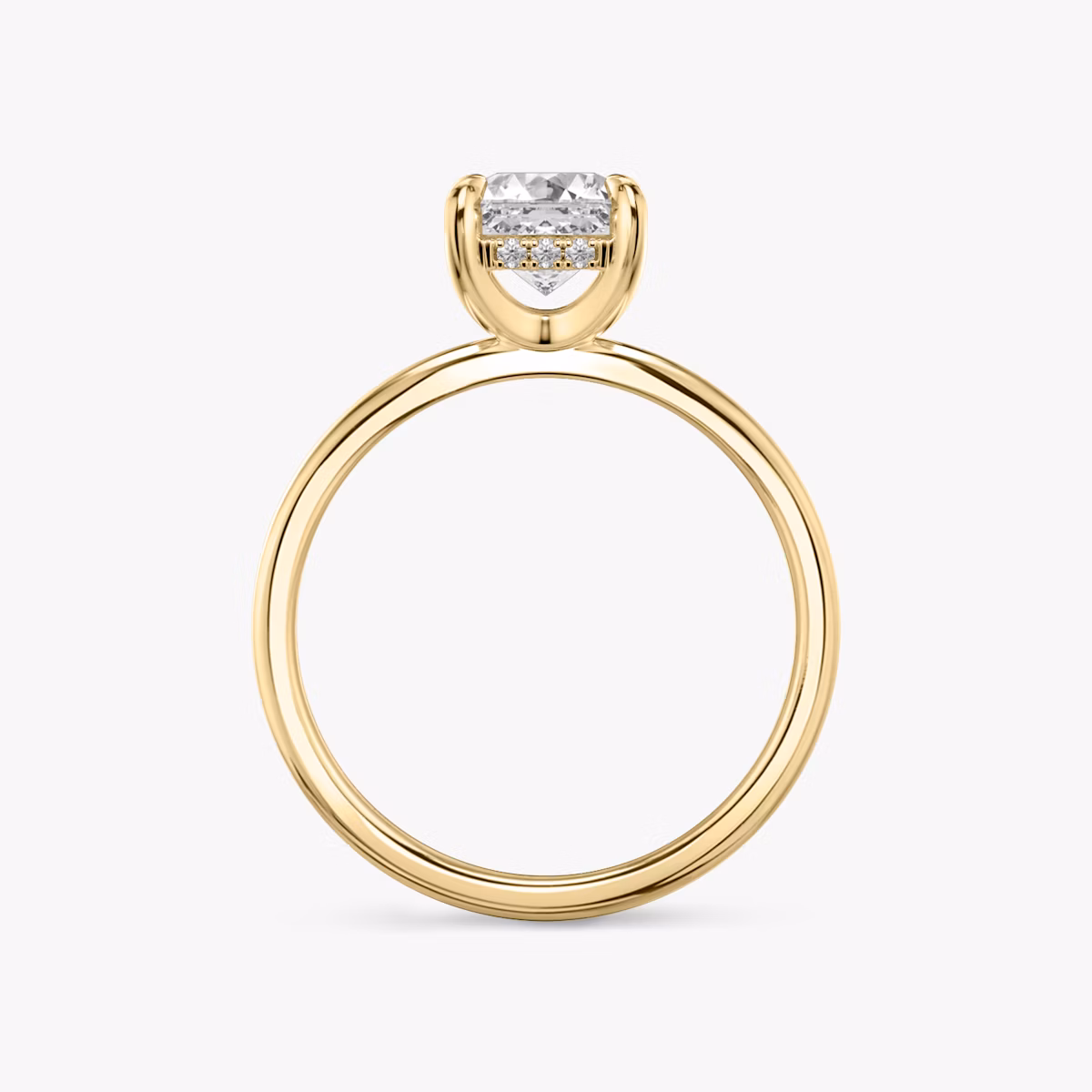 The Classic Hidden Halo | Asscher | 18k | Yellow Gold | bandAccent: Plain | bandWidth: standard | prongStyle: Plain | diamondOrientation: vertical | caratWeight: other