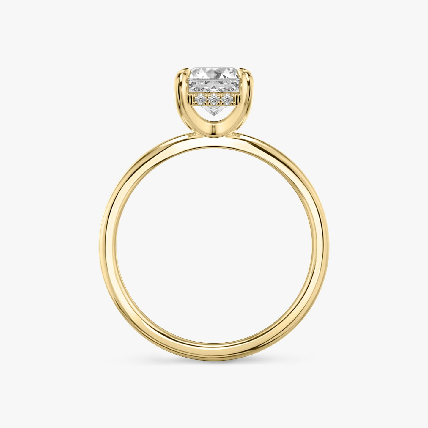 The Classic Hidden Halo | Asscher | 18k | Yellow Gold | bandAccent: Plain | bandWidth: standard | prongStyle: Plain | diamondOrientation: vertical | caratWeight: other