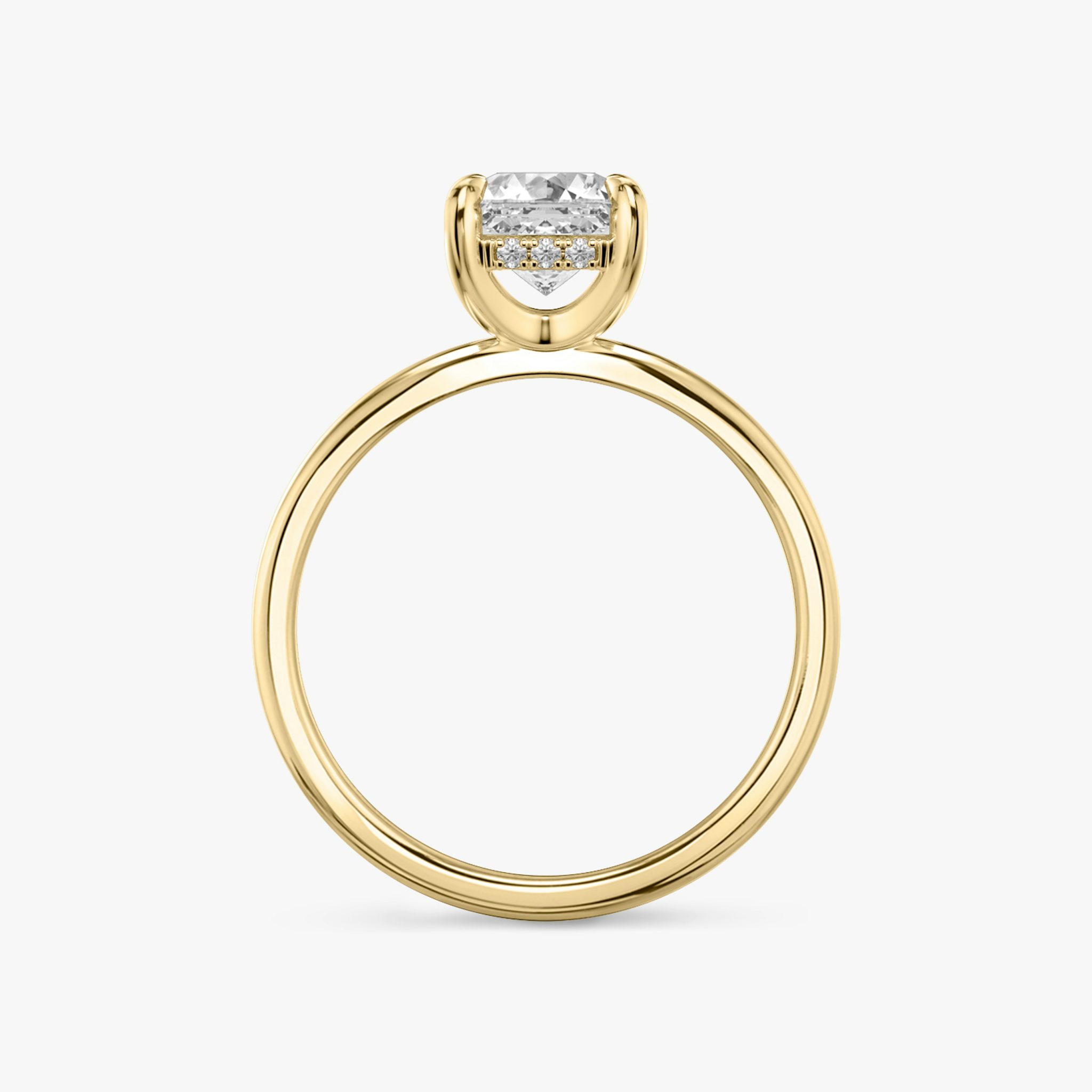 The Classic Hidden Halo | Asscher | 18k | Yellow Gold | bandAccent: Plain | bandWidth: standard | prongStyle: Plain | diamondOrientation: vertical | caratWeight: other