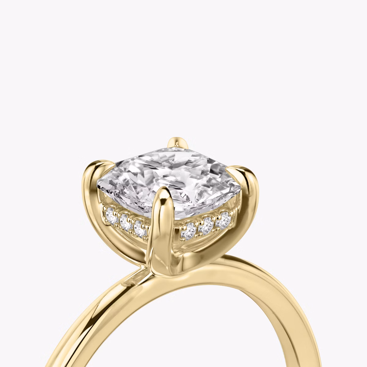 The Classic Hidden Halo | Asscher | 18k | Yellow Gold | bandAccent: Plain | bandWidth: standard | prongStyle: Plain | diamondOrientation: vertical | caratWeight: other