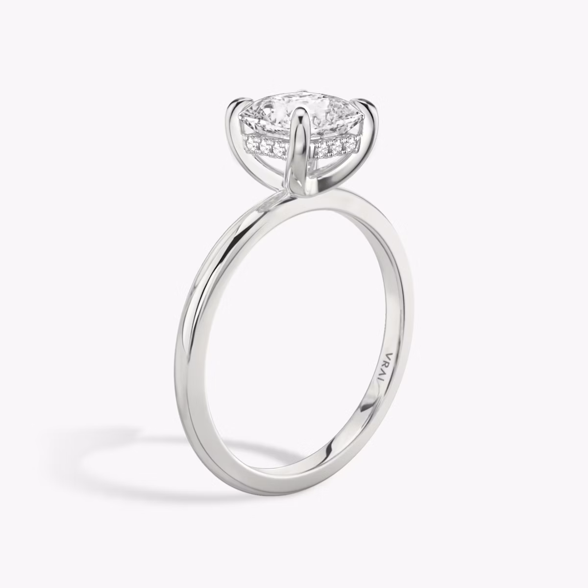 The Classic Hidden Halo | Asscher | Platinum | bandAccent: Plain | bandWidth: standard | prongStyle: Plain | diamondOrientation: vertical | caratWeight: other