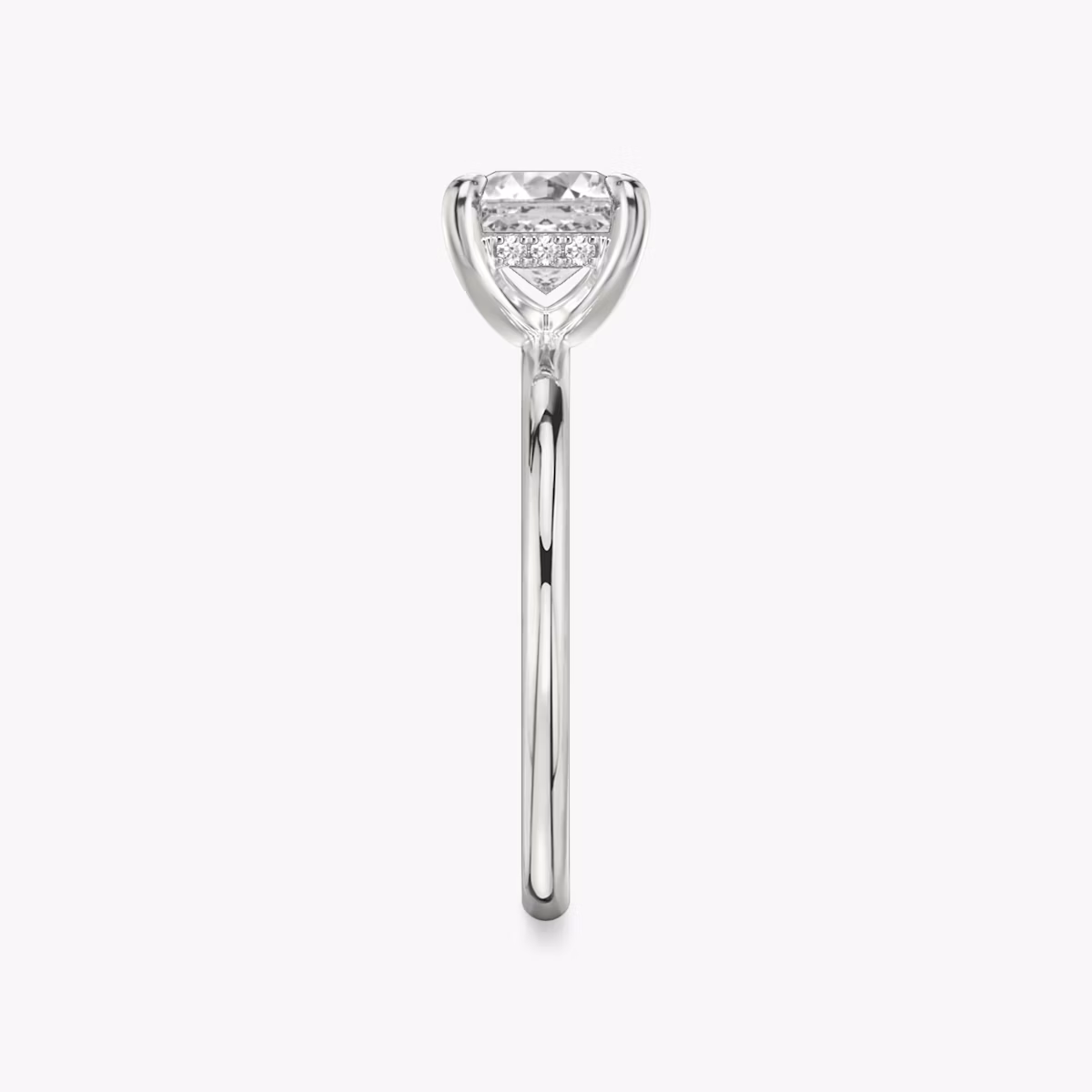 The Classic Hidden Halo | Asscher | Platinum | bandAccent: Plain | bandWidth: standard | prongStyle: Plain | diamondOrientation: vertical | caratWeight: other