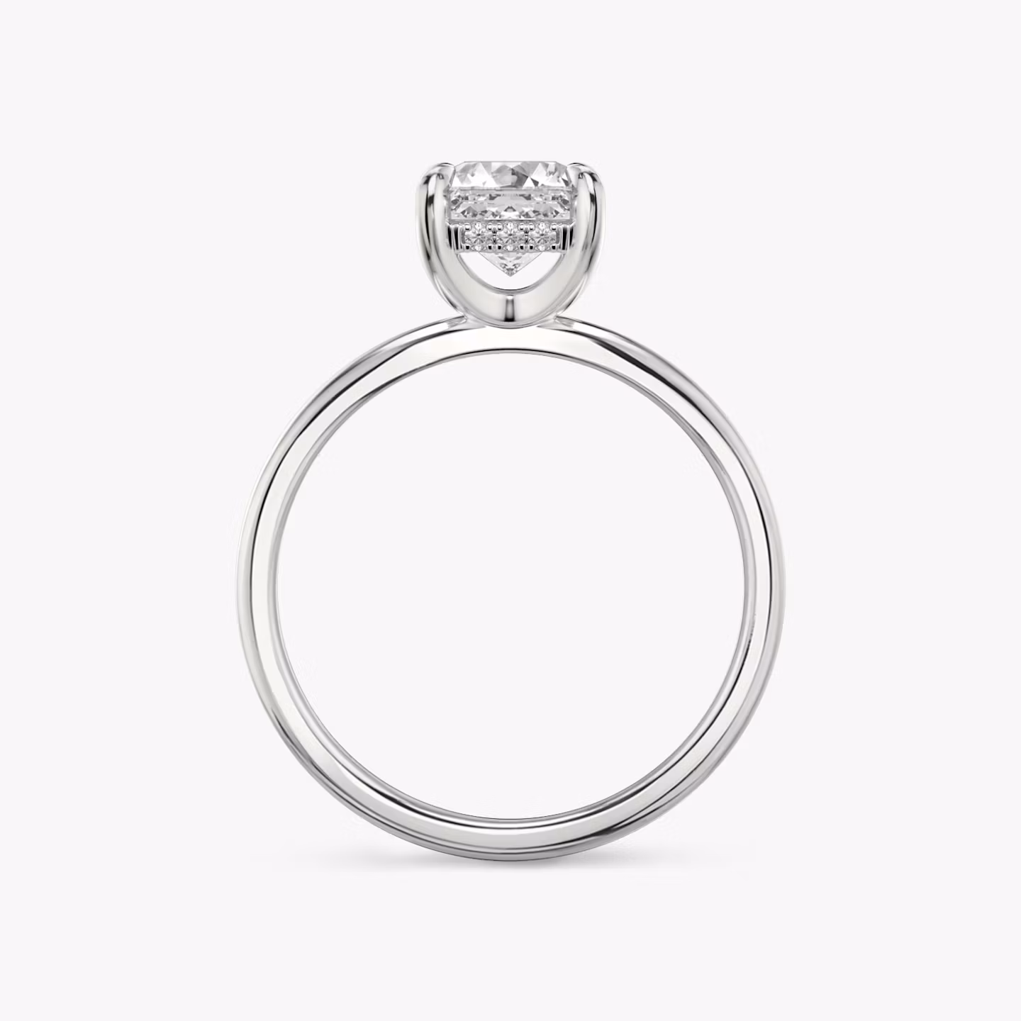 Classic Hidden Halo | Asscher | Platin | bandAccent: Ohne Pavé-Besatz | bandWidth: standard | prongStyle: Ohne Pavé-Besatz | diamondOrientation: vertical | caratWeight: other