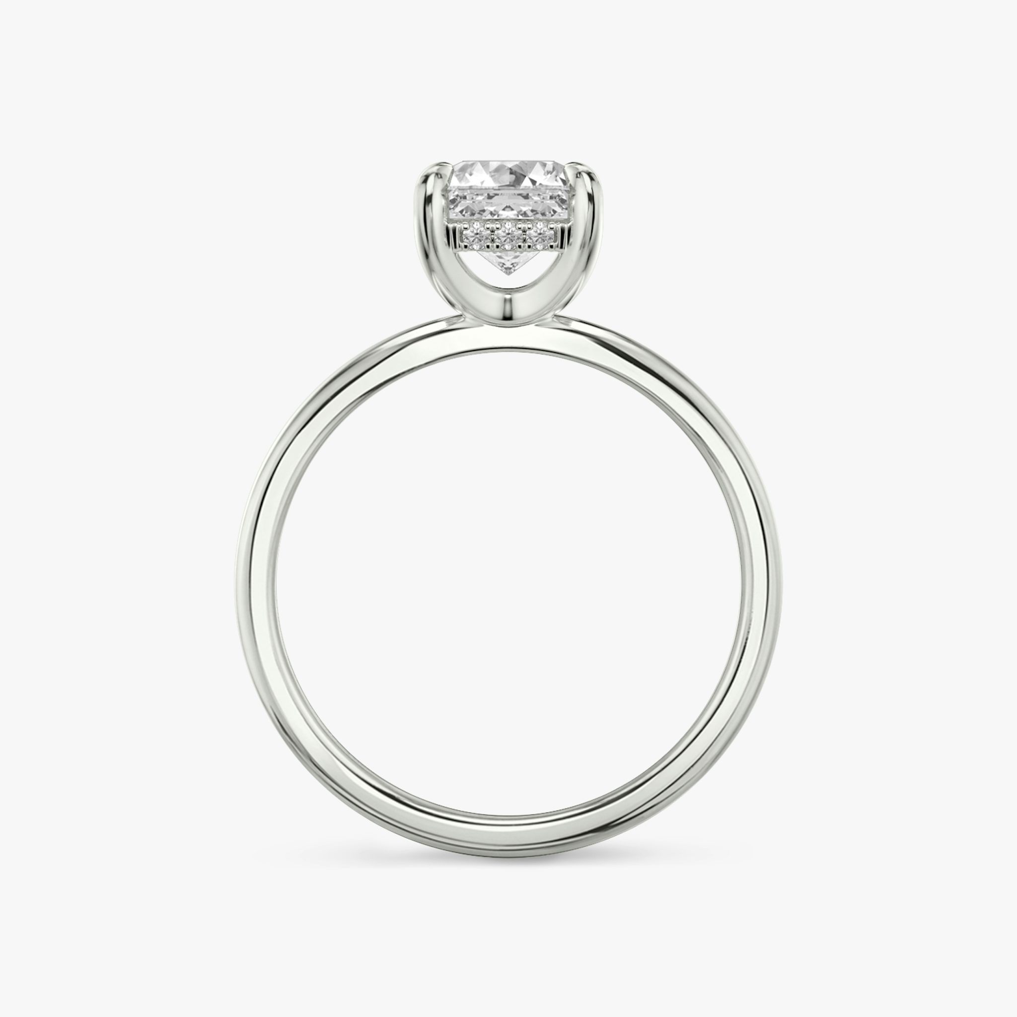 The Classic Hidden Halo | Asscher | 18k | White Gold | bandAccent: Plain | bandWidth: standard | prongStyle: Plain | diamondOrientation: vertical | caratWeight: other
