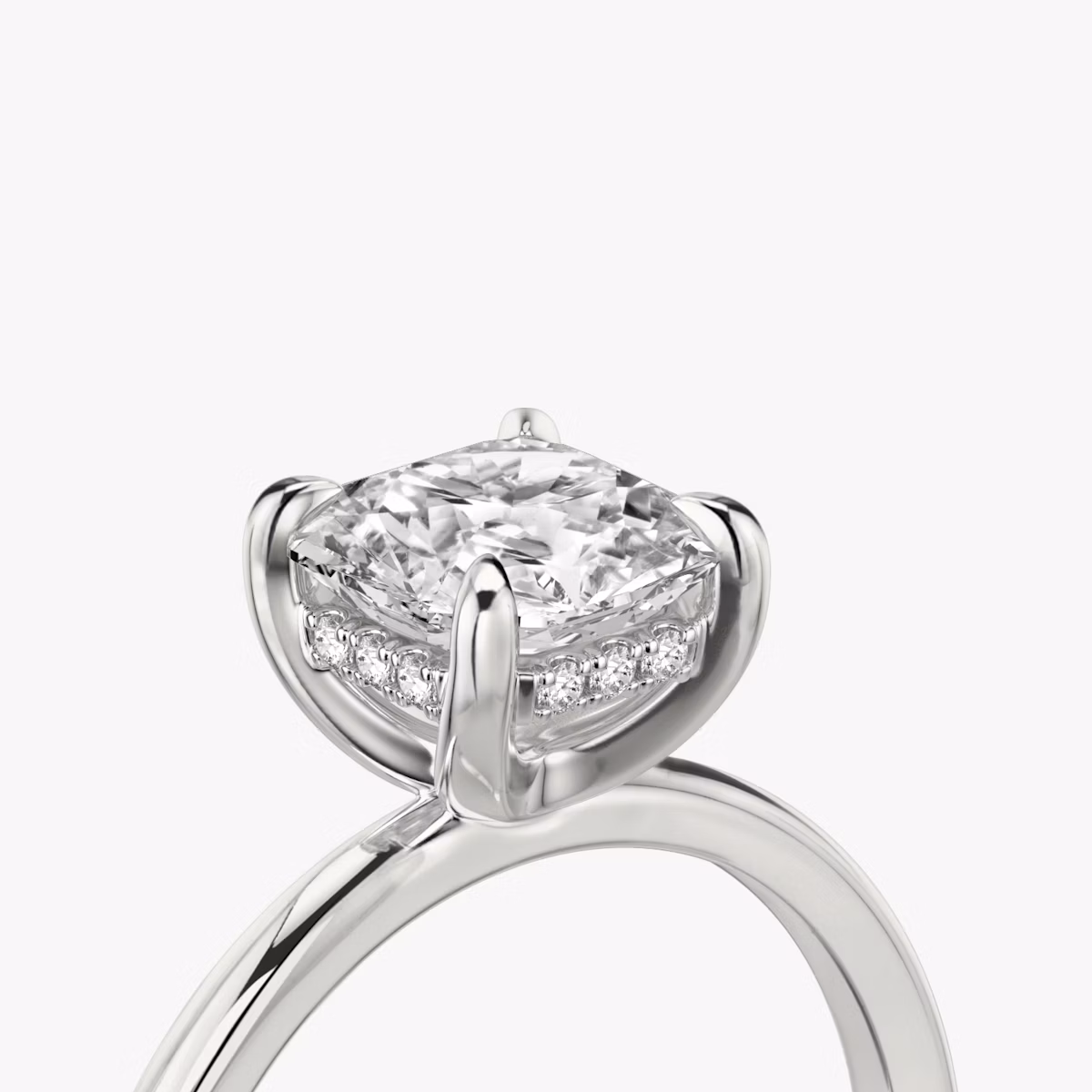 The Classic Hidden Halo | Asscher | Platinum | bandAccent: Plain | bandWidth: standard | prongStyle: Plain | diamondOrientation: vertical | caratWeight: other