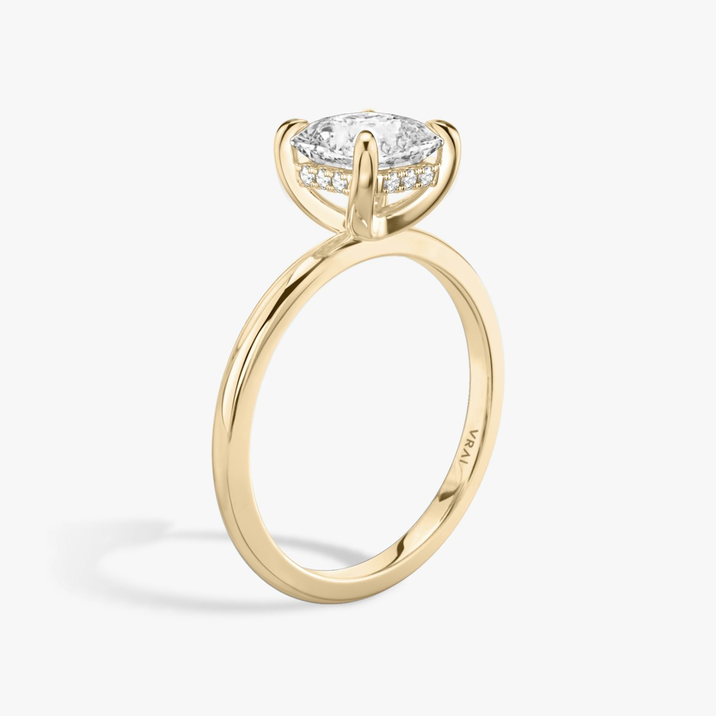 Bague de fiançailles Classic Hidden Halo | Asscher | 14k | Or rose | bandAccent: Simple | bandWidth: standard | prongStyle: Simple | diamondOrientation: vertical | caratWeight: other