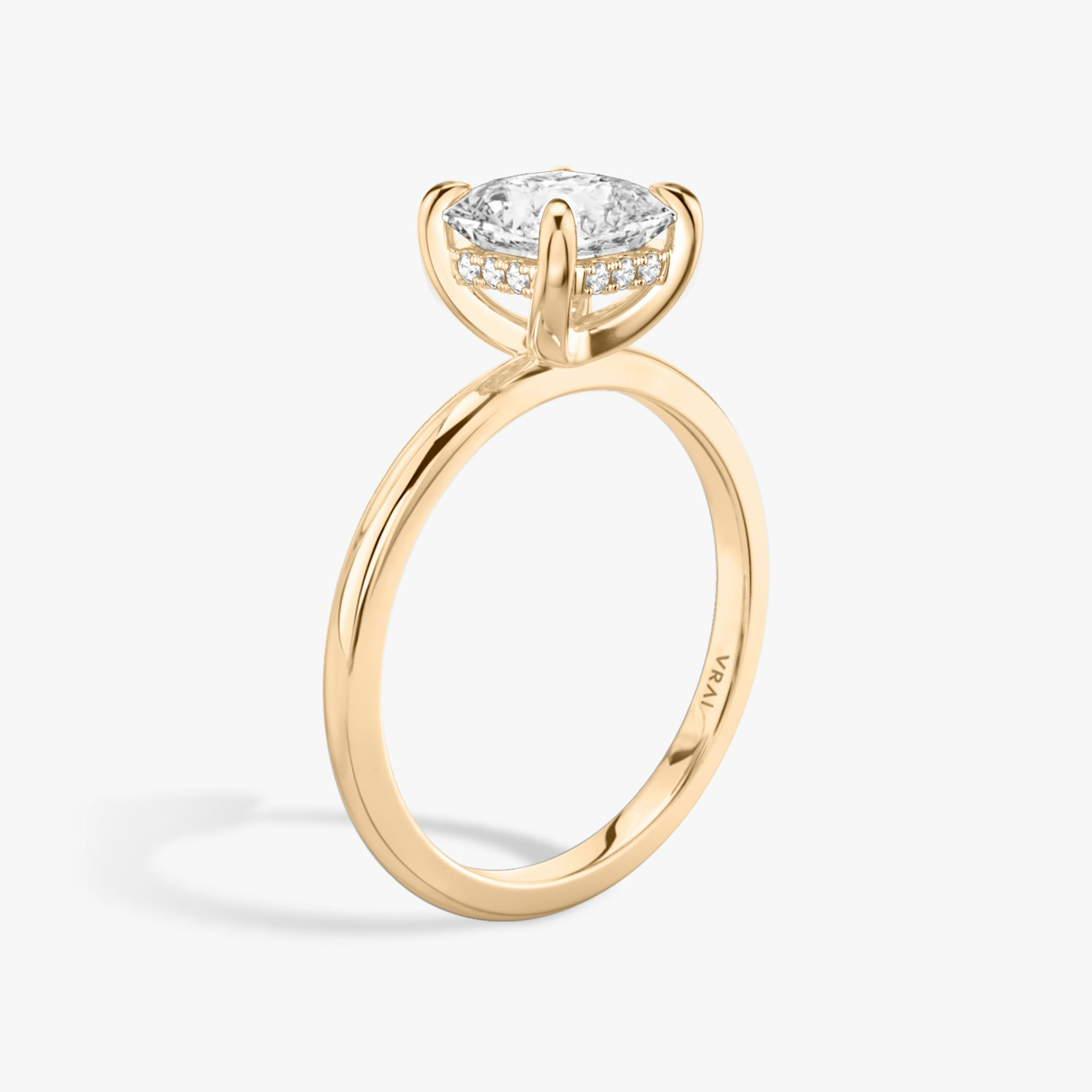 The Classic Hidden Halo | Asscher | 14k | Rose Gold | bandAccent: Plain | bandWidth: standard | prongStyle: Plain | diamondOrientation: vertical | caratWeight: other