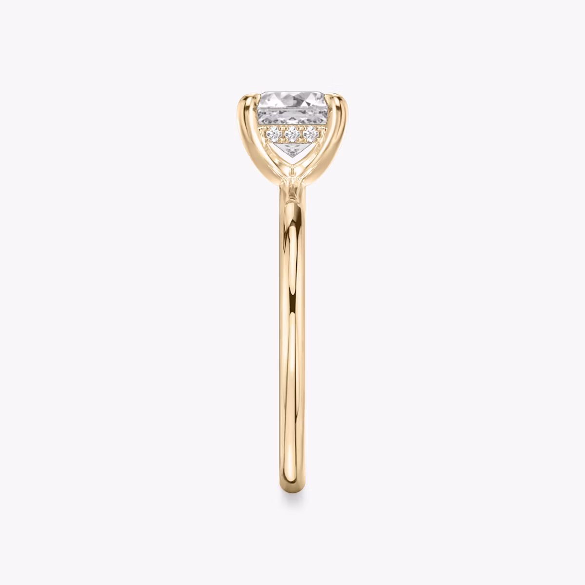 The Classic Hidden Halo | Asscher | 14k | Rose Gold | bandAccent: Plain | bandWidth: standard | prongStyle: Plain | diamondOrientation: vertical | caratWeight: other