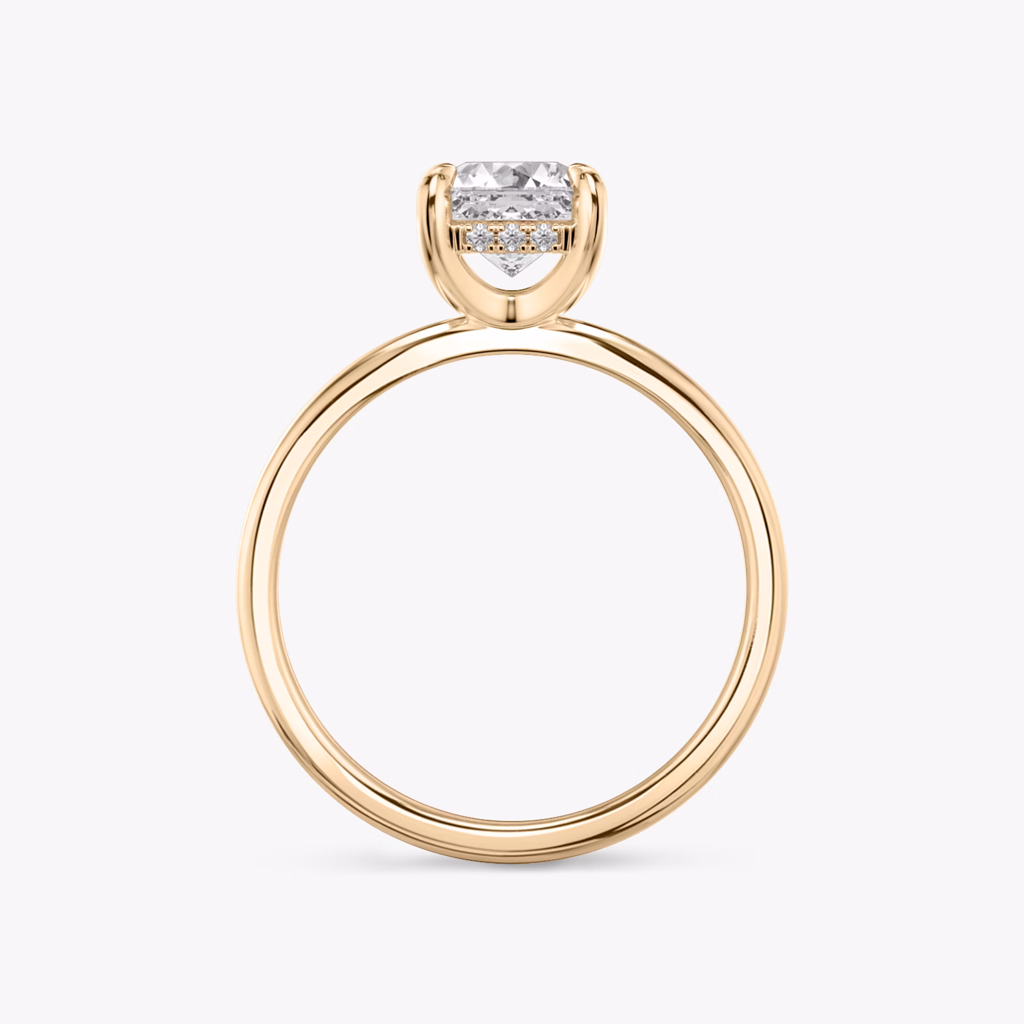 The Classic Hidden Halo | Asscher | 14k | Rose Gold | bandAccent: Plain | bandWidth: standard | prongStyle: Plain | diamondOrientation: vertical | caratWeight: other