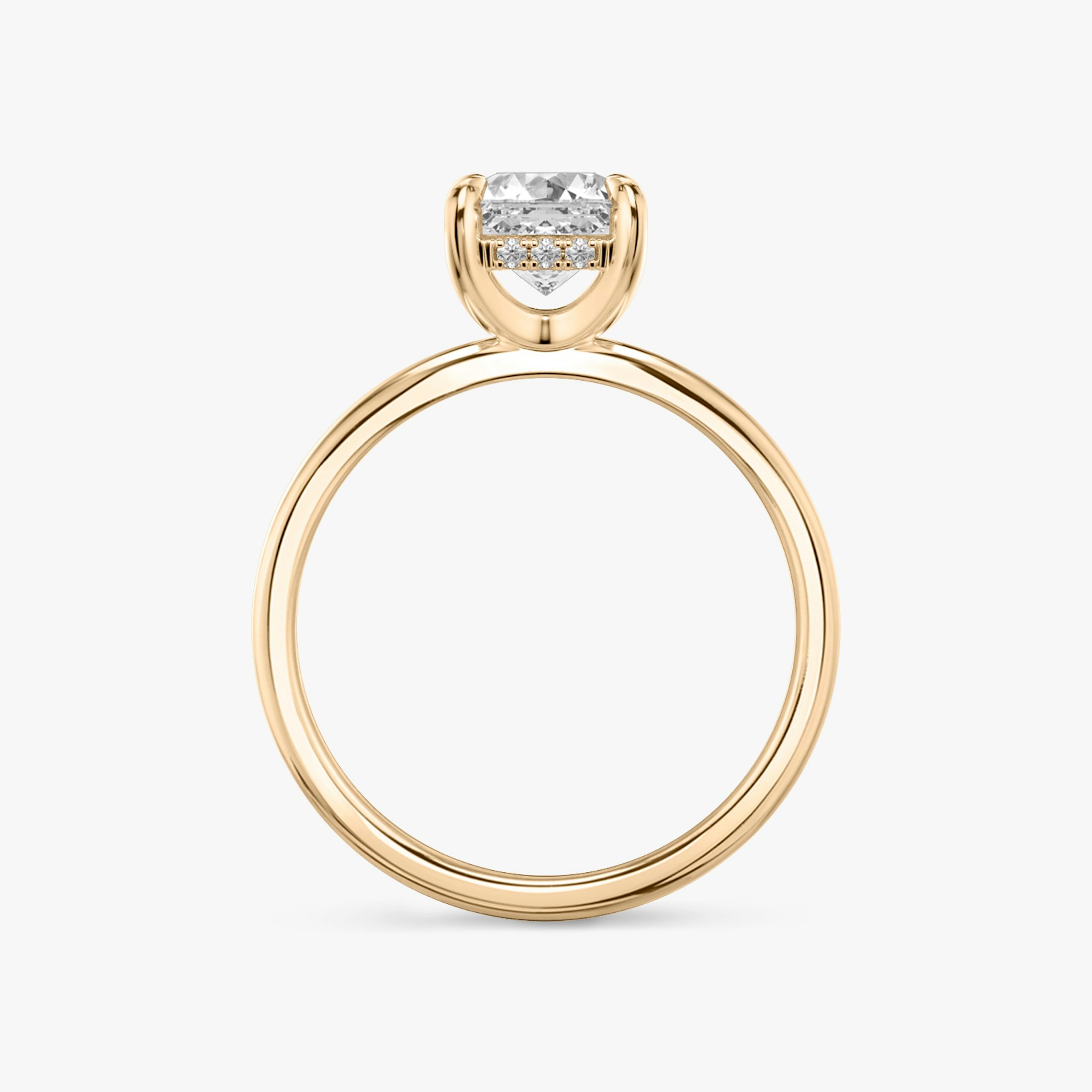The Classic Hidden Halo | Asscher | 14k | Rose Gold | bandAccent: Plain | bandWidth: standard | prongStyle: Plain | diamondOrientation: vertical | caratWeight: other