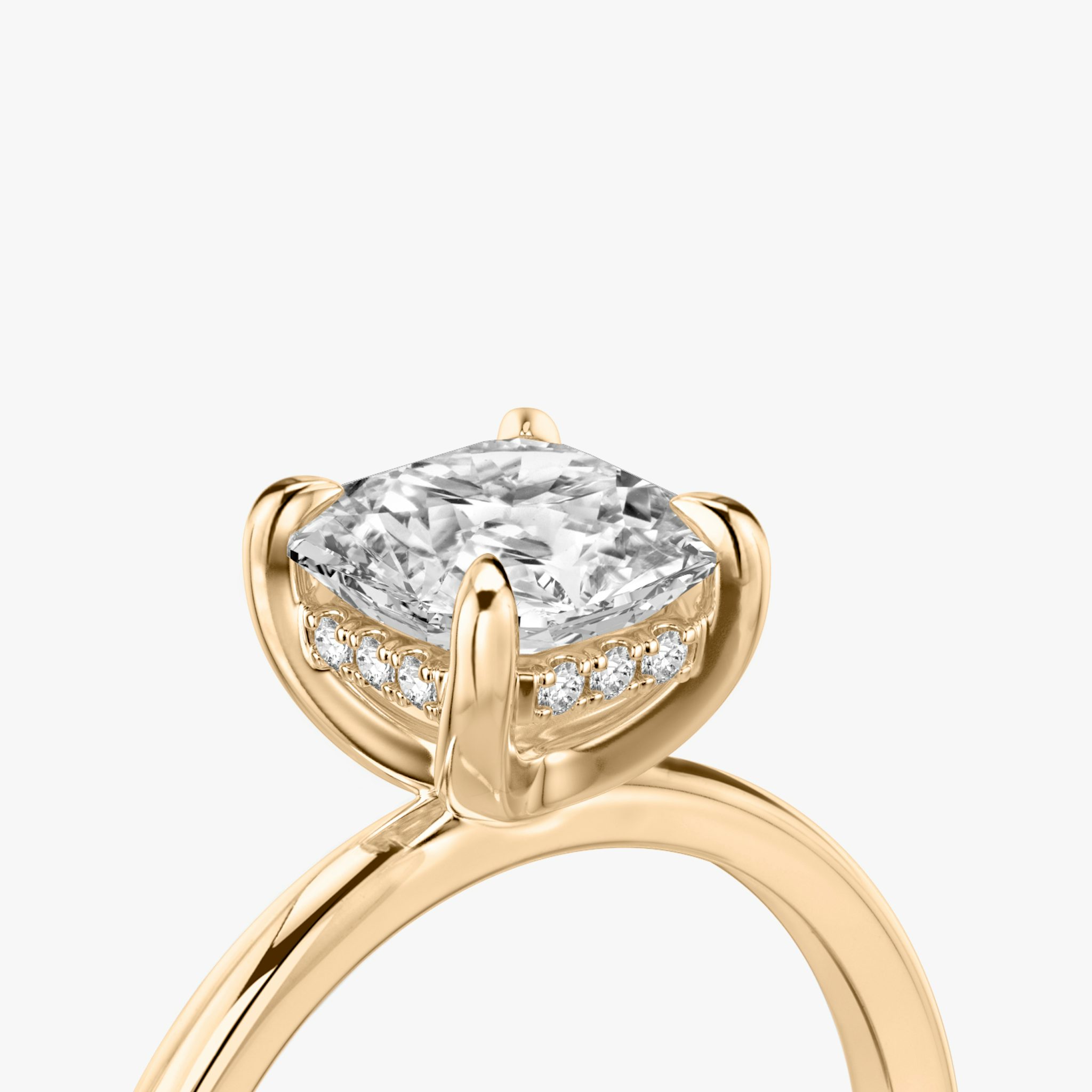 The Classic Hidden Halo | Asscher | 14k | Rose Gold | bandAccent: Plain | bandWidth: standard | prongStyle: Plain | diamondOrientation: vertical | caratWeight: other