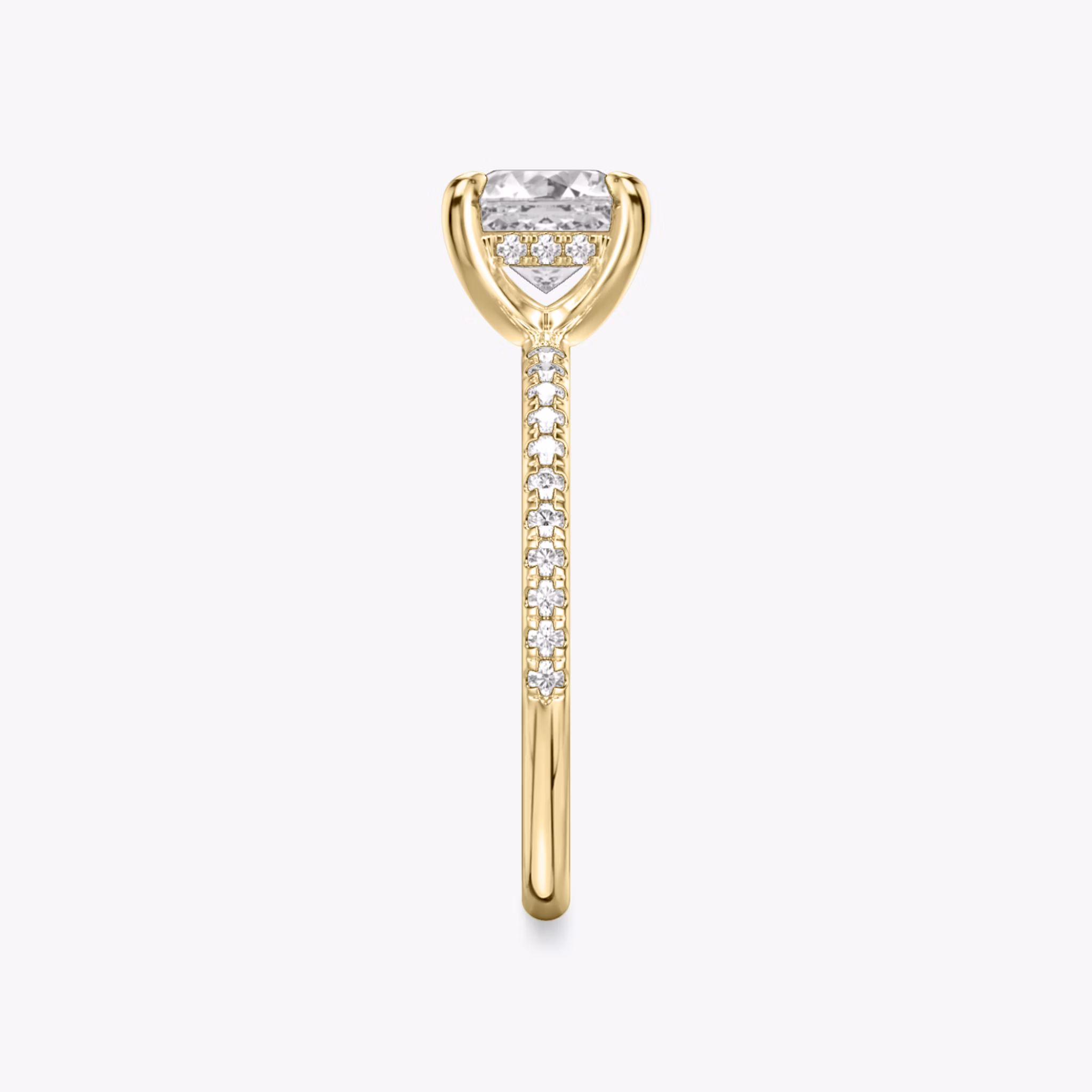 The Classic Hidden Halo | Asscher | 18k | Yellow Gold | bandAccent: Pavé | bandWidth: standard | prongStyle: Plain | diamondOrientation: vertical | caratWeight: other