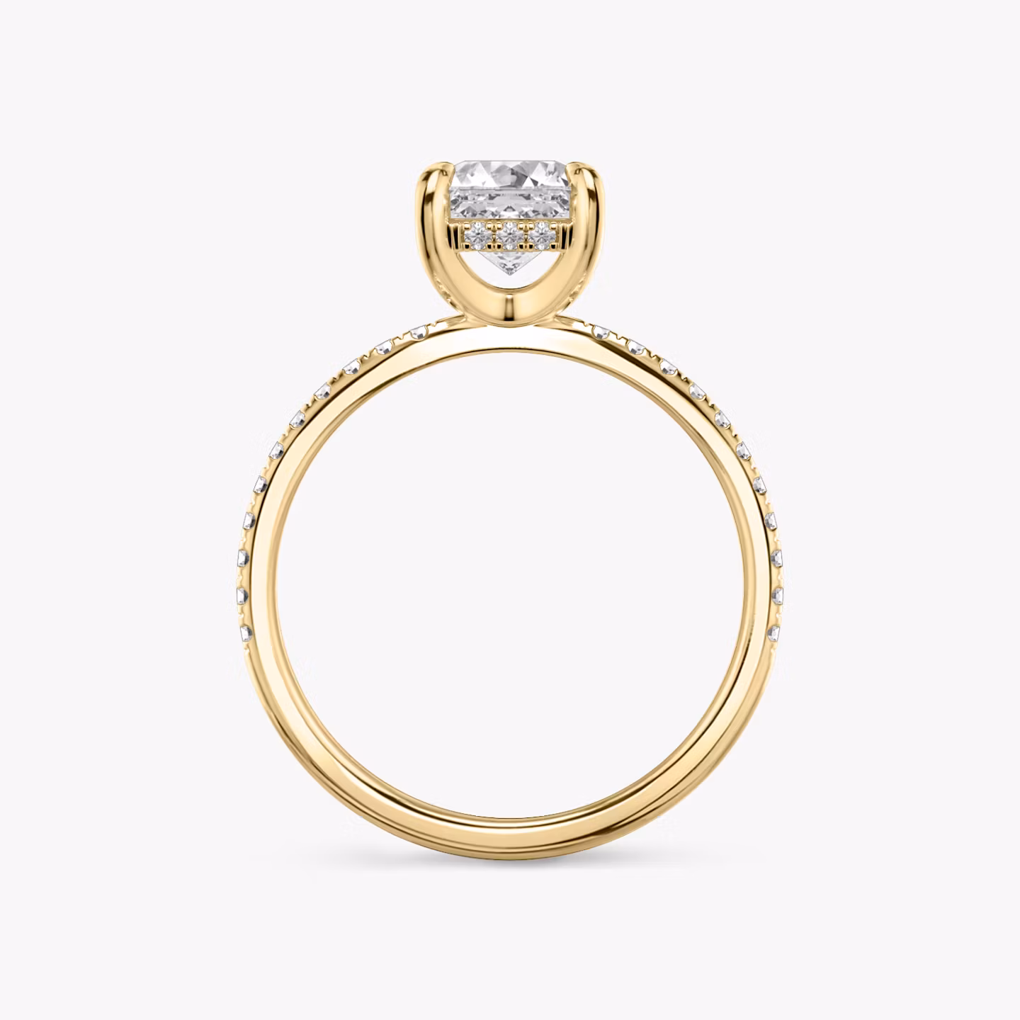 The Classic Hidden Halo | Asscher | 18k | Yellow Gold | bandAccent: Pavé | bandWidth: standard | prongStyle: Plain | diamondOrientation: vertical | caratWeight: other