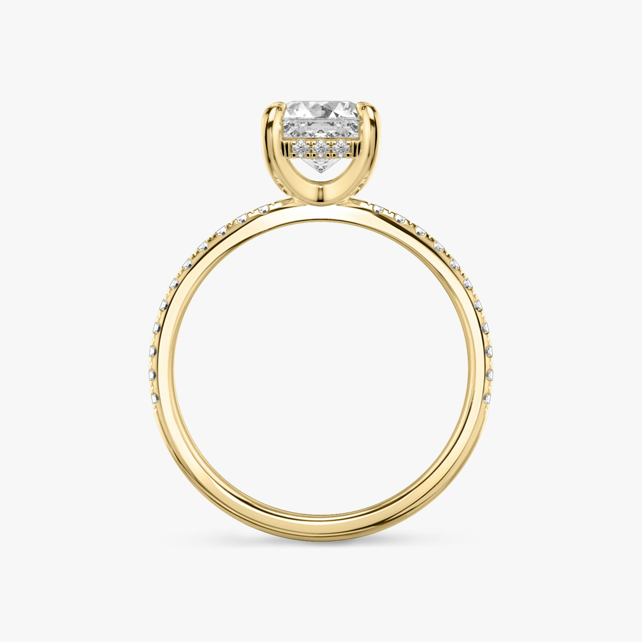 The Classic Hidden Halo | Asscher | 18k | Yellow Gold | bandAccent: Pavé | bandWidth: standard | prongStyle: Plain | diamondOrientation: vertical | caratWeight: other