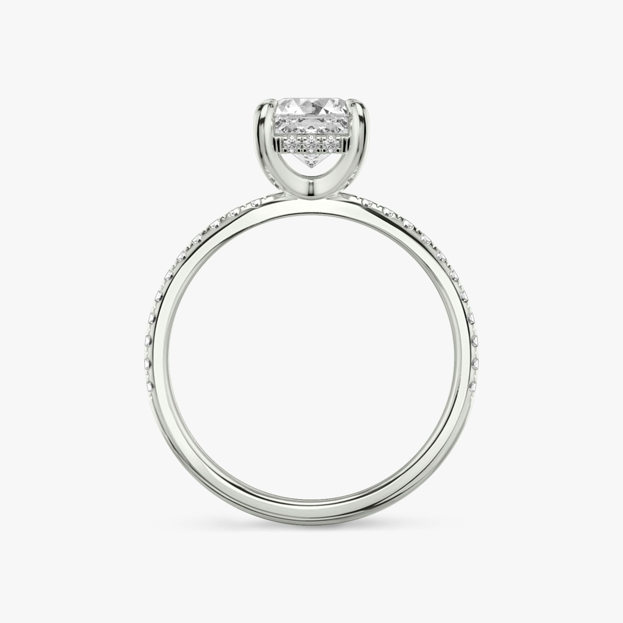 Classic Hidden Halo | Asscher | 18k | Weißgold | bandAccent: Mit Pavé-Besatz | bandWidth: standard | prongStyle: Ohne Pavé-Besatz | diamondOrientation: vertical | caratWeight: other