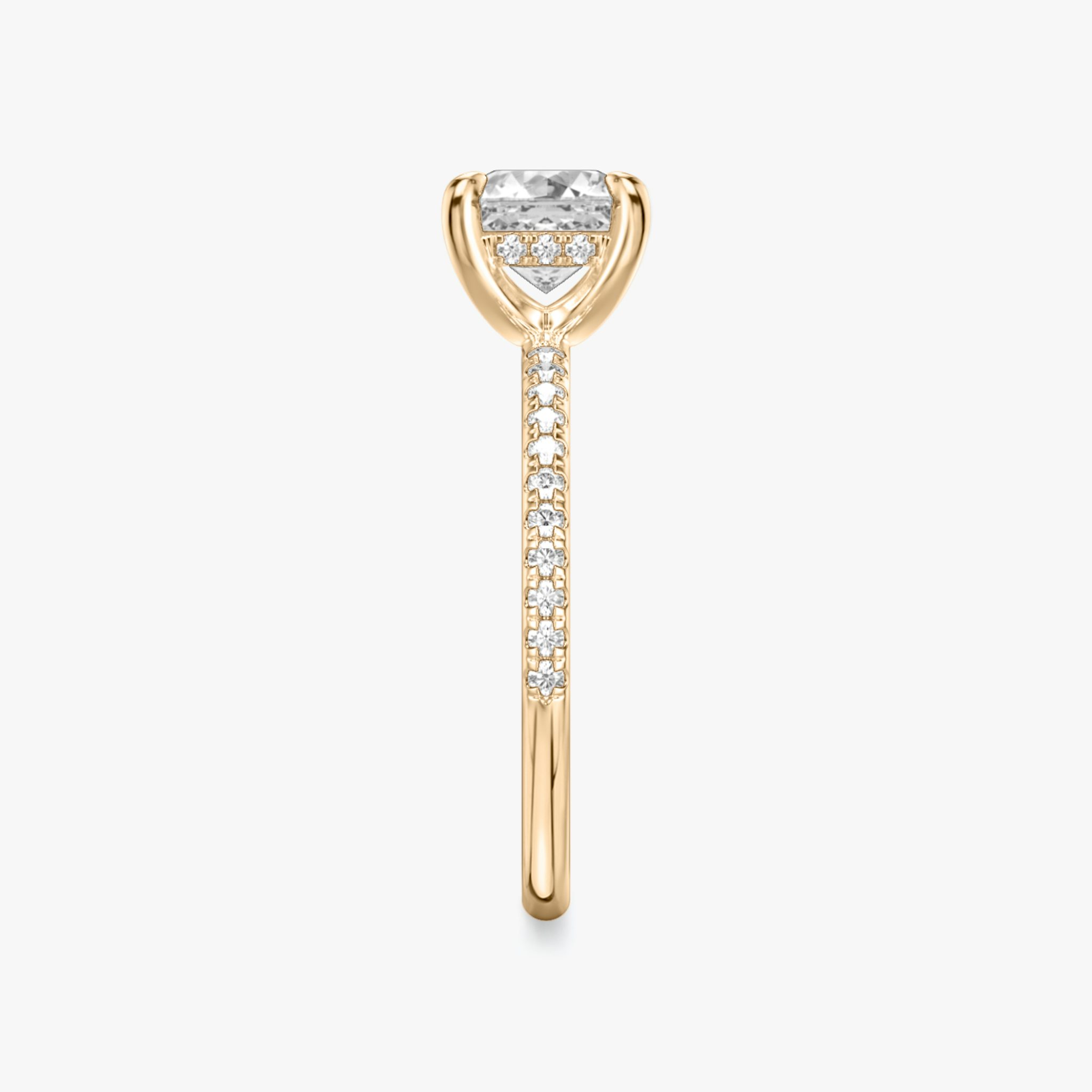 The Classic Hidden Halo | Asscher | 14k | Rose Gold | bandAccent: Pavé | bandWidth: standard | prongStyle: Plain | diamondOrientation: vertical | caratWeight: other