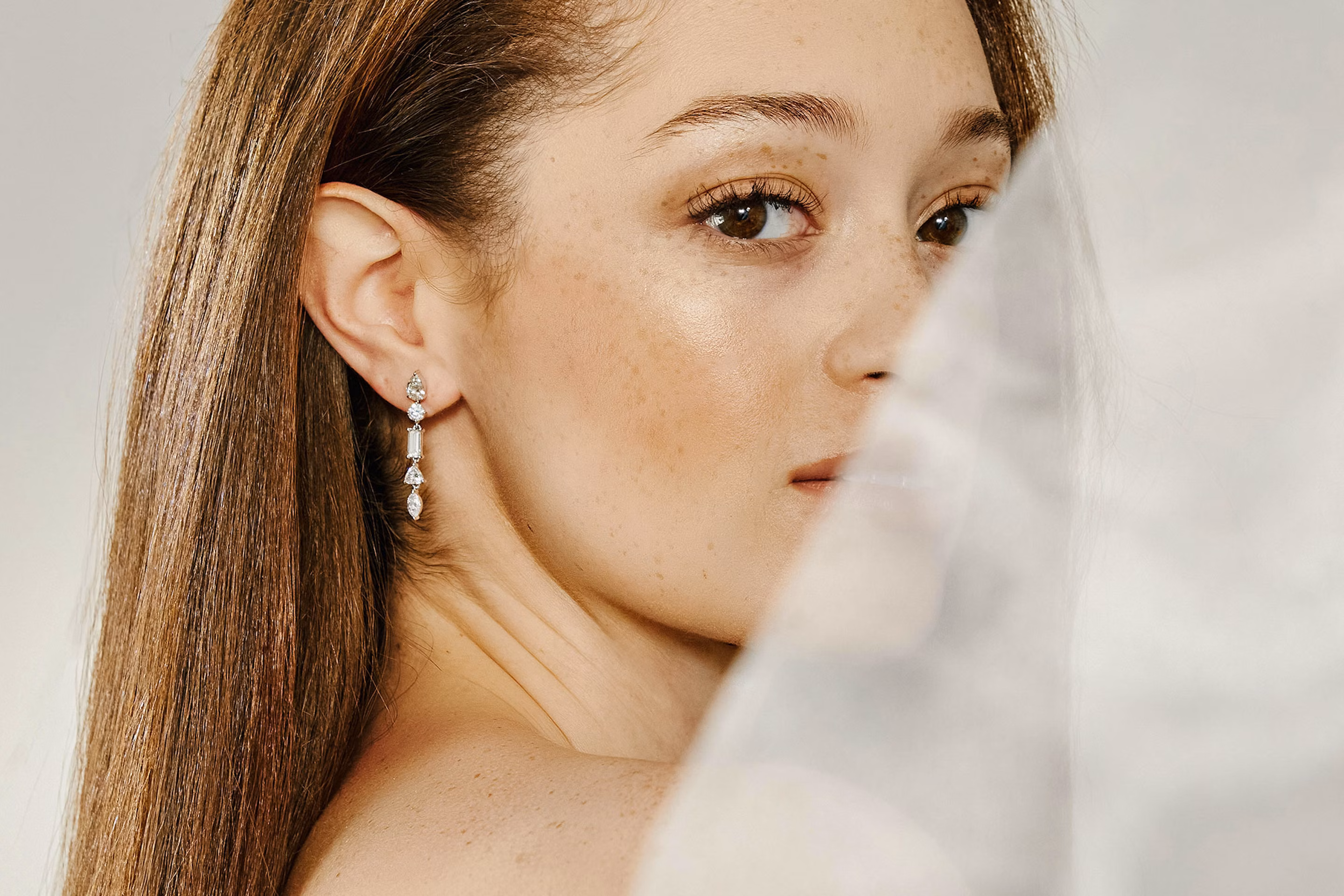 earrings, lab-grown diamonds