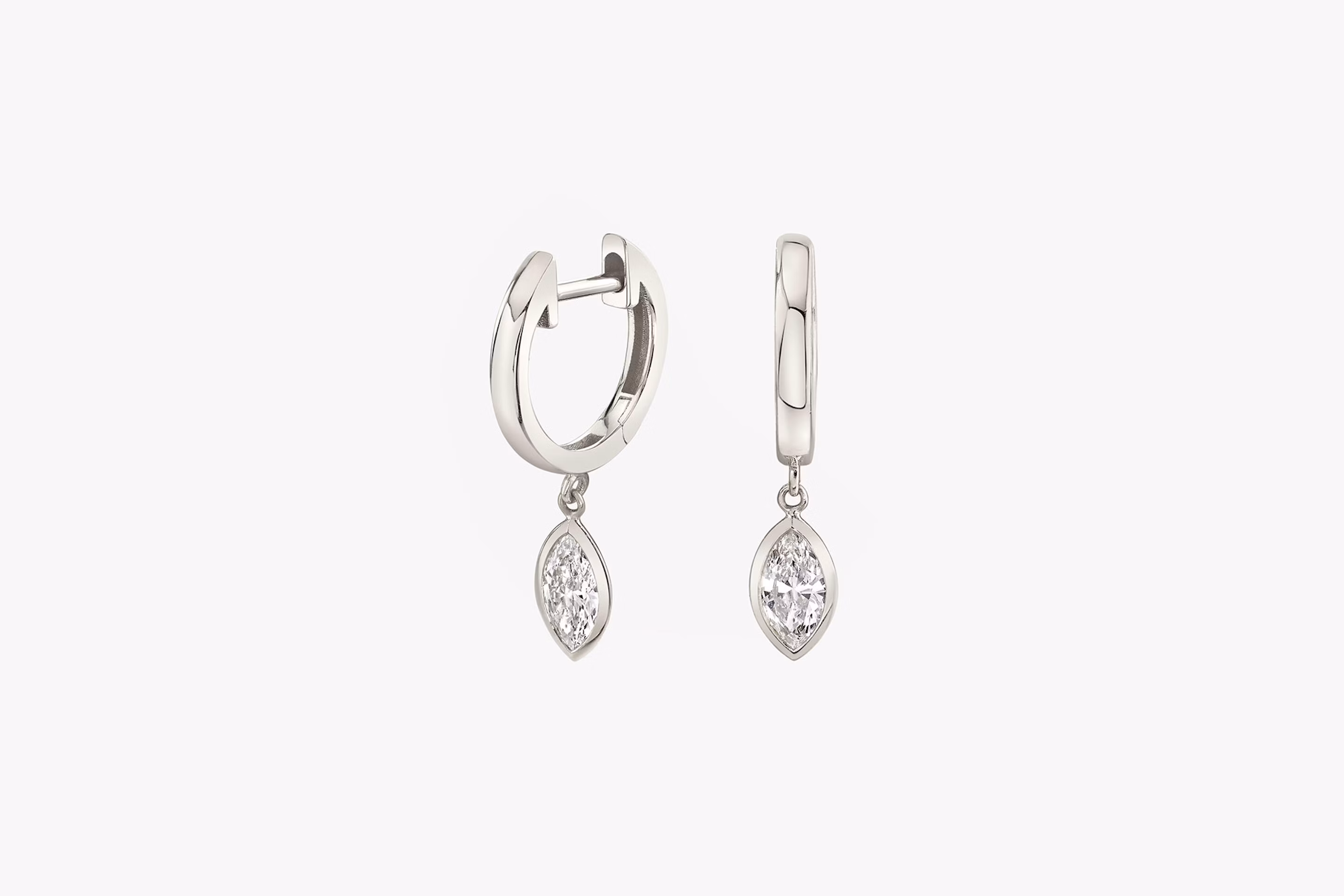 bridal jewelry, white gold, lab-grown diamond earrings