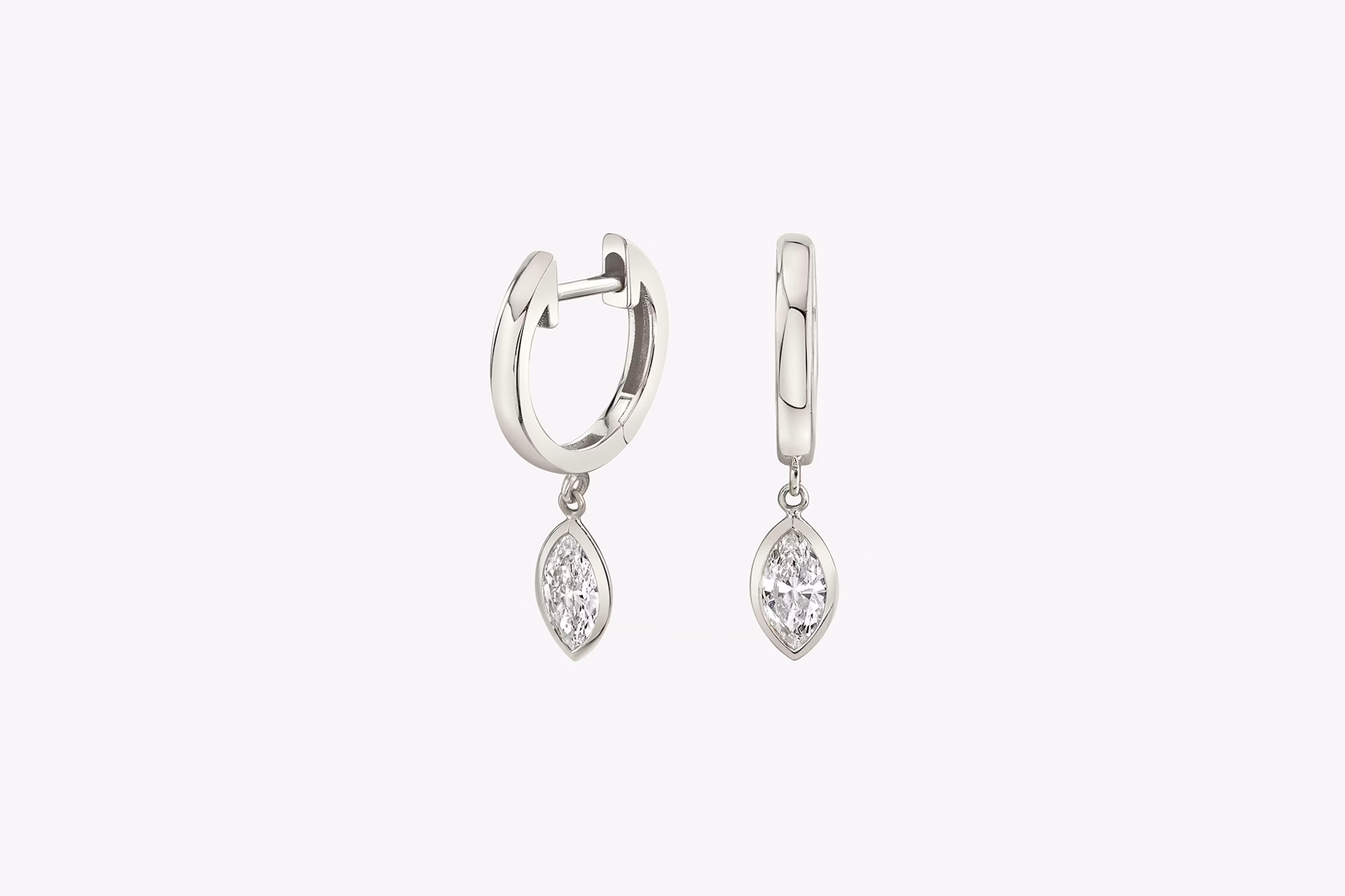 bridal jewelry, white gold, lab-grown diamond earrings