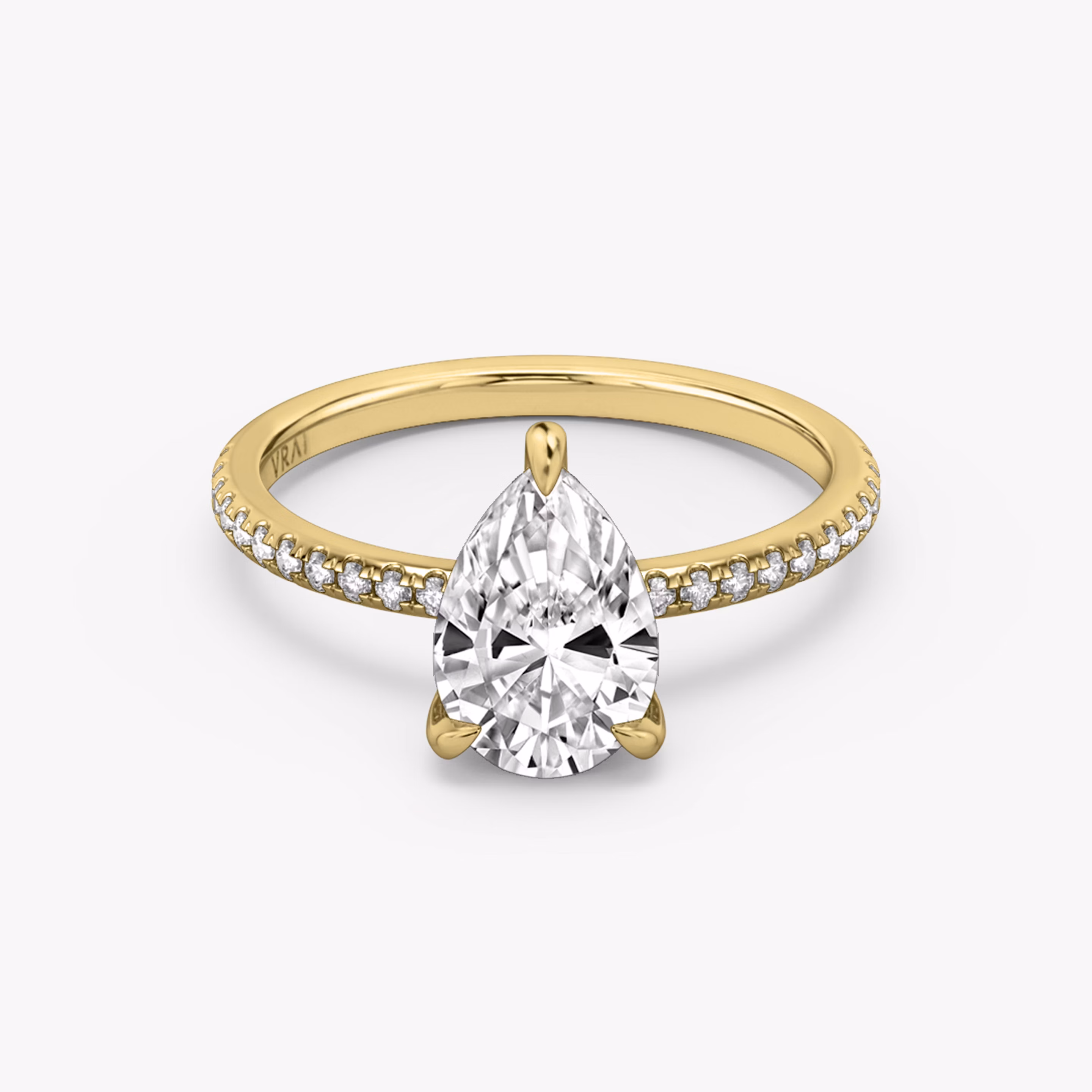 Pear Hidden Halo Ring