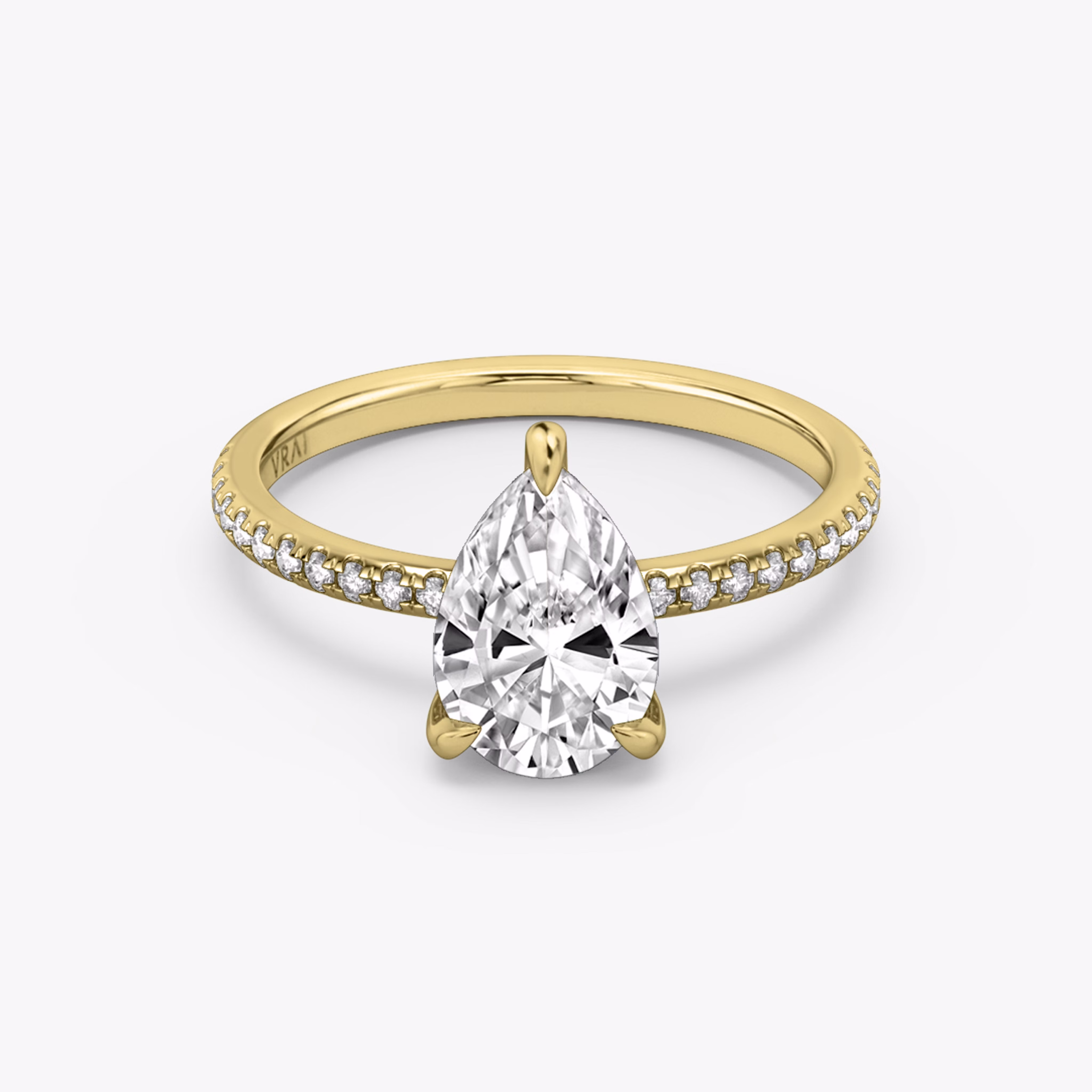 Pear Hidden Halo Ring