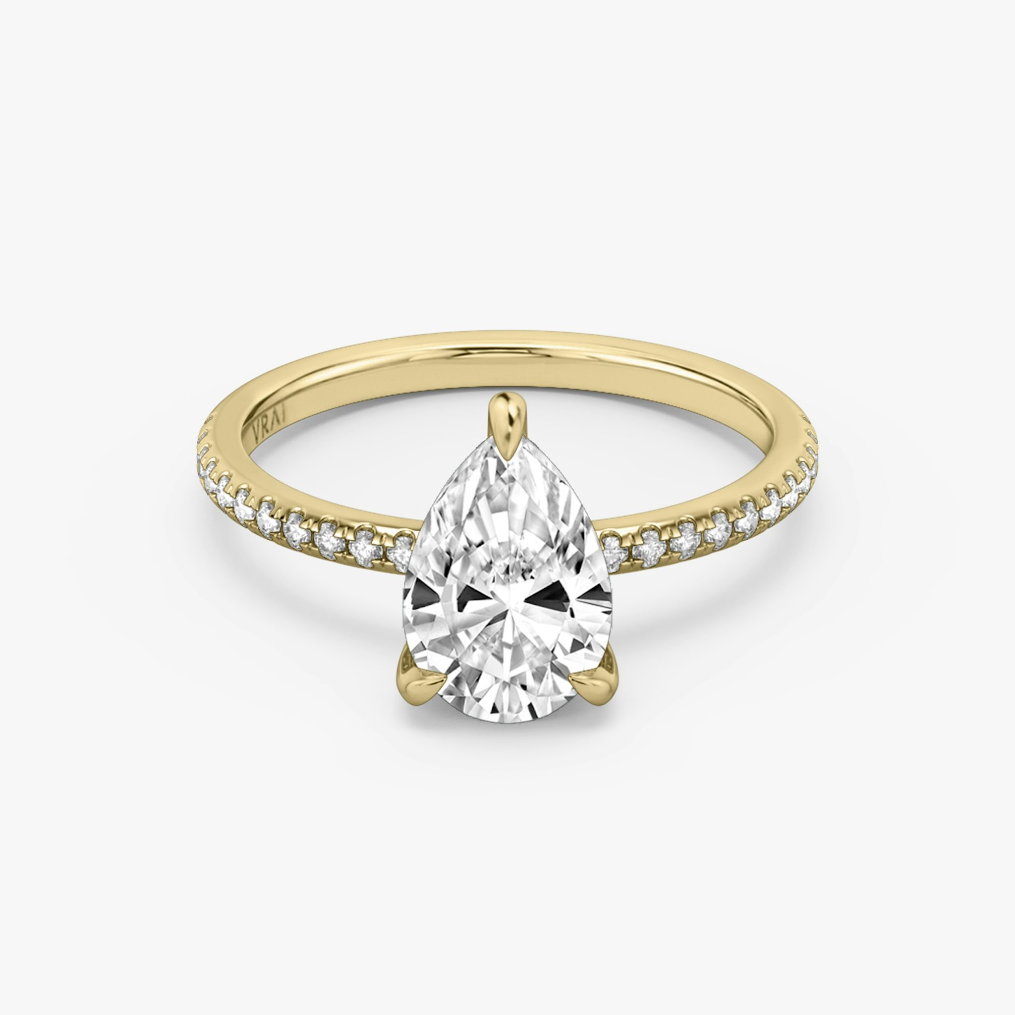 Pear Hidden Halo Ring