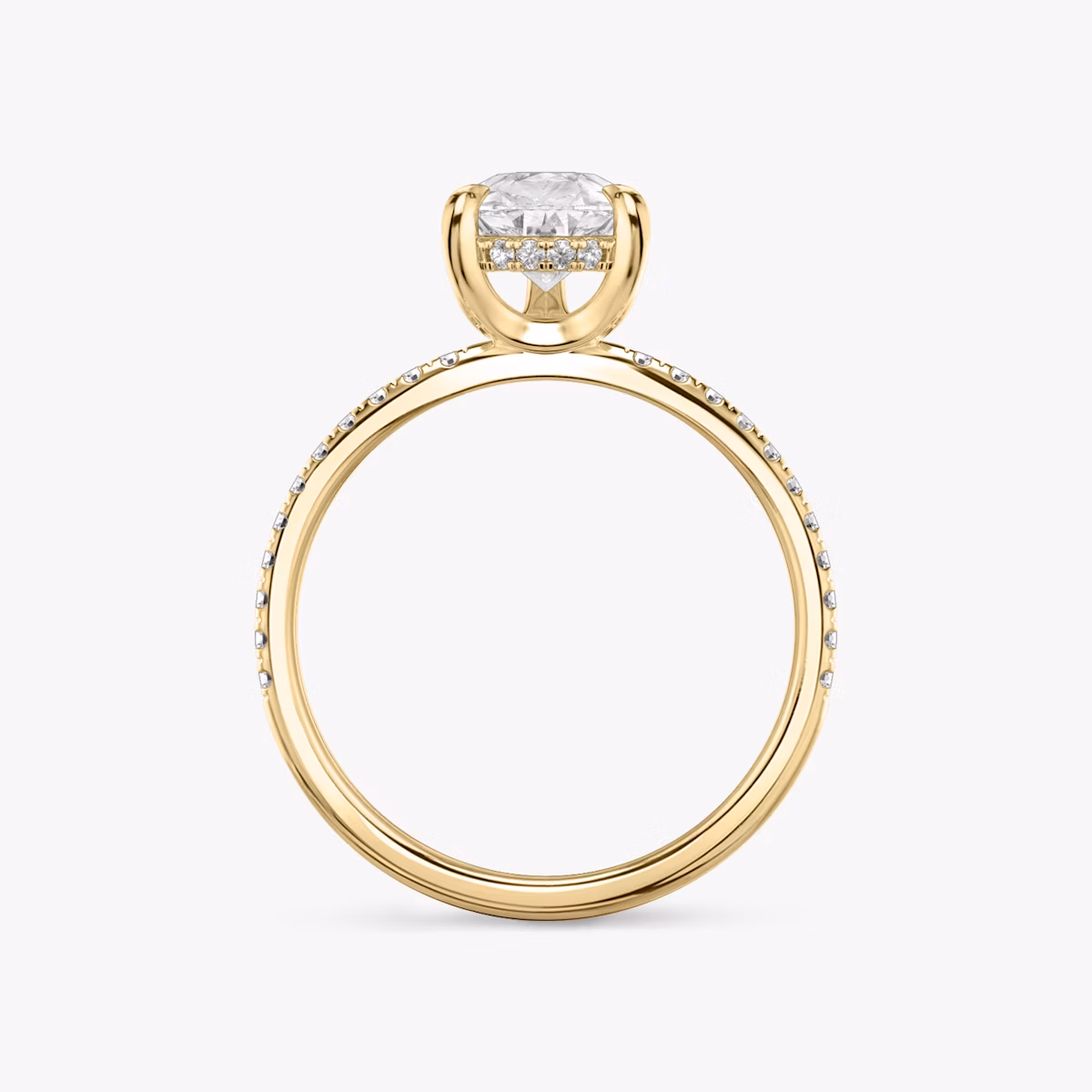 Classic Hidden Halo | Tropfen | 18k | Gelbgold | bandAccent: Mit Pavé-Besatz | bandWidth: standard | prongStyle: Ohne Pavé-Besatz | diamondOrientation: vertical | caratWeight: other