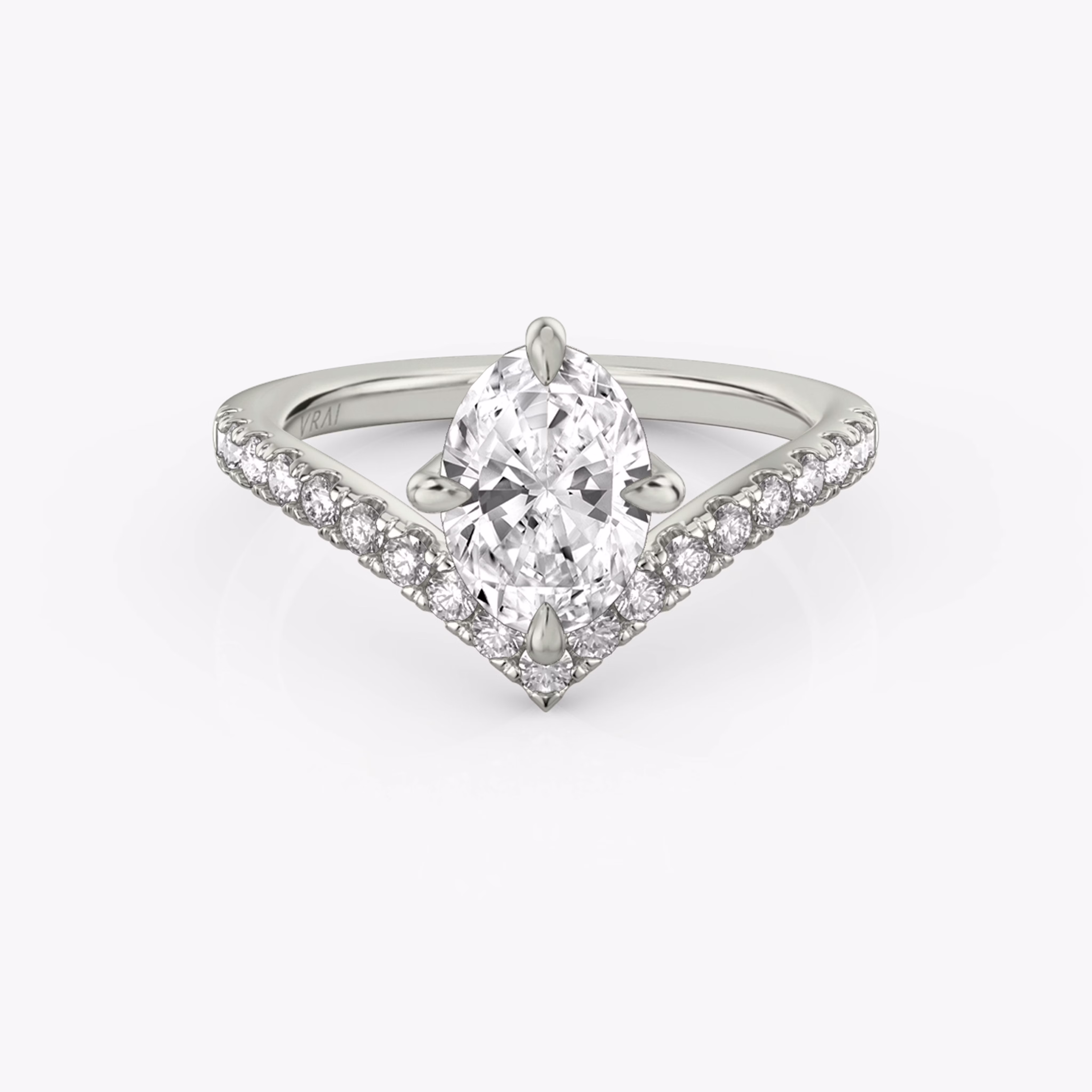 Signature V Oval Ring