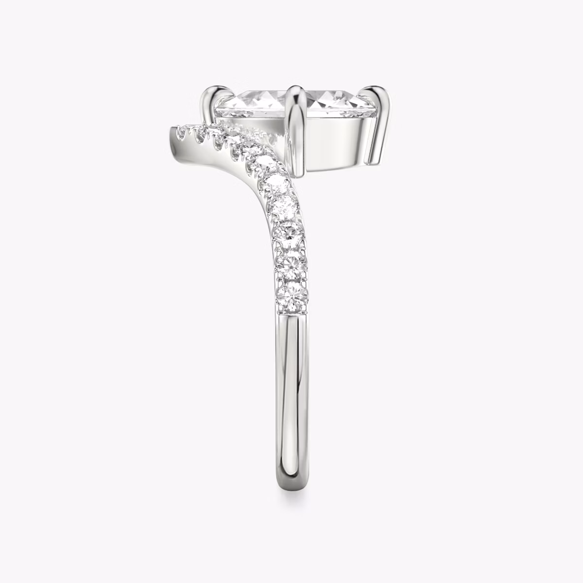 Signature V | Oval | Platin | bandAccent: Mit Pavé-Besatz | diamondOrientation: vertical | caratWeight: other