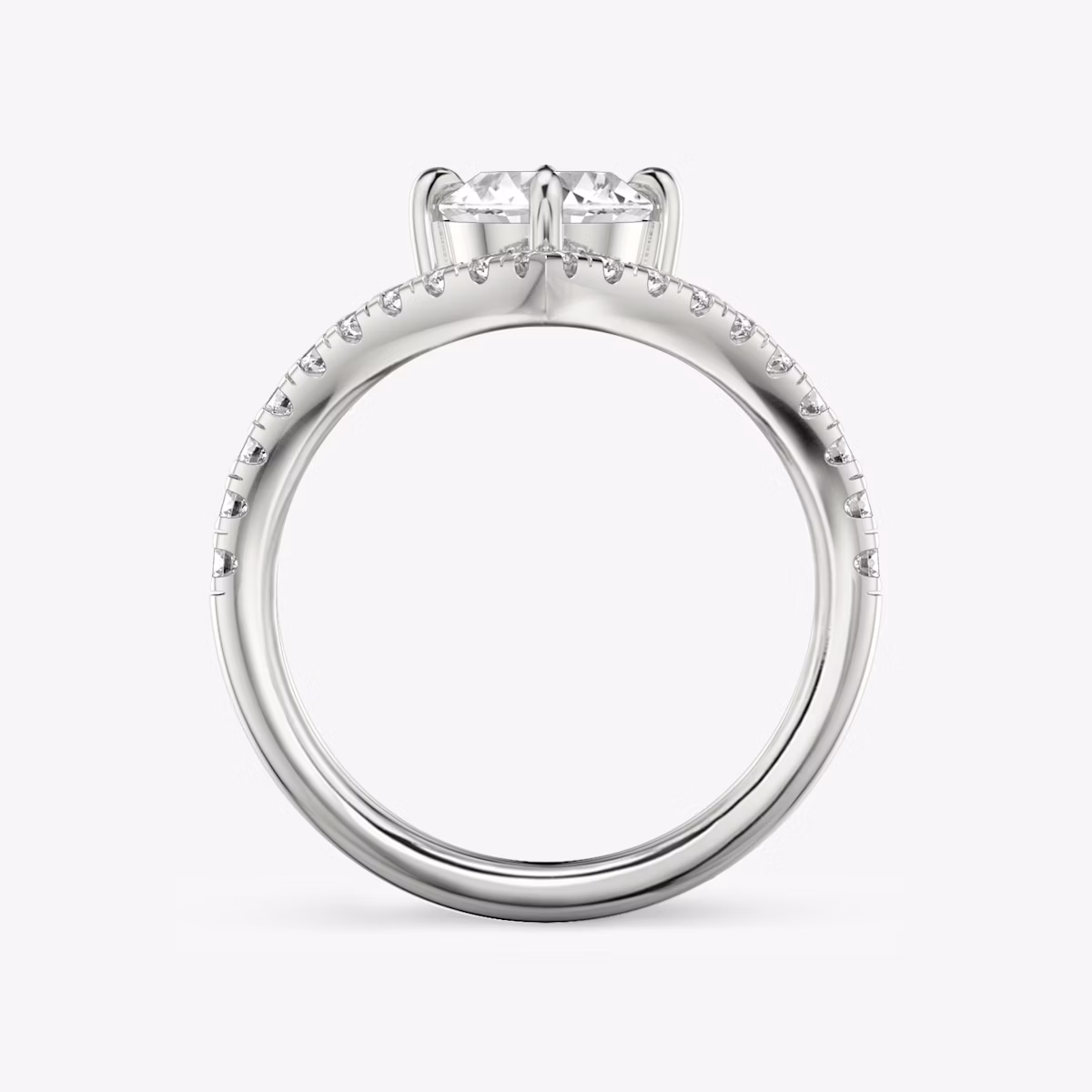 Signature V | Oval | Platin | bandAccent: Mit Pavé-Besatz | diamondOrientation: vertical | caratWeight: other