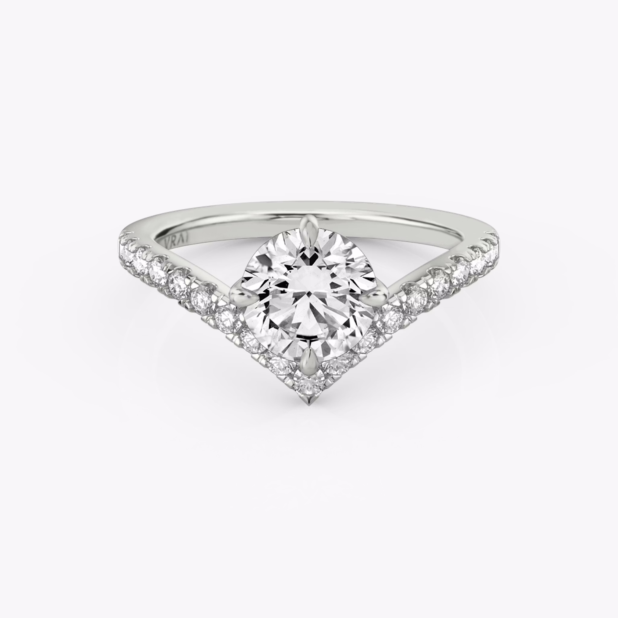 Signature V | Rund | Platin | bandAccent: Mit Pavé-Besatz | caratWeight: 1.5ct | diamondOrientation: vertical