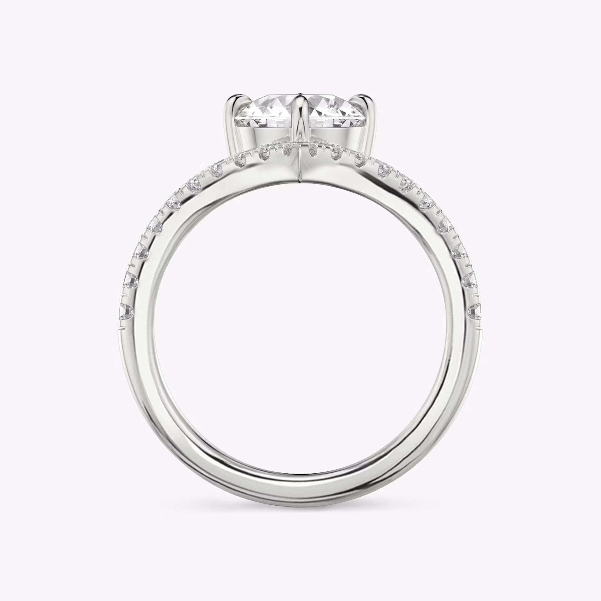 Signature V | Rund | Platin | bandAccent: Mit Pavé-Besatz | caratWeight: 1.5ct | diamondOrientation: vertical