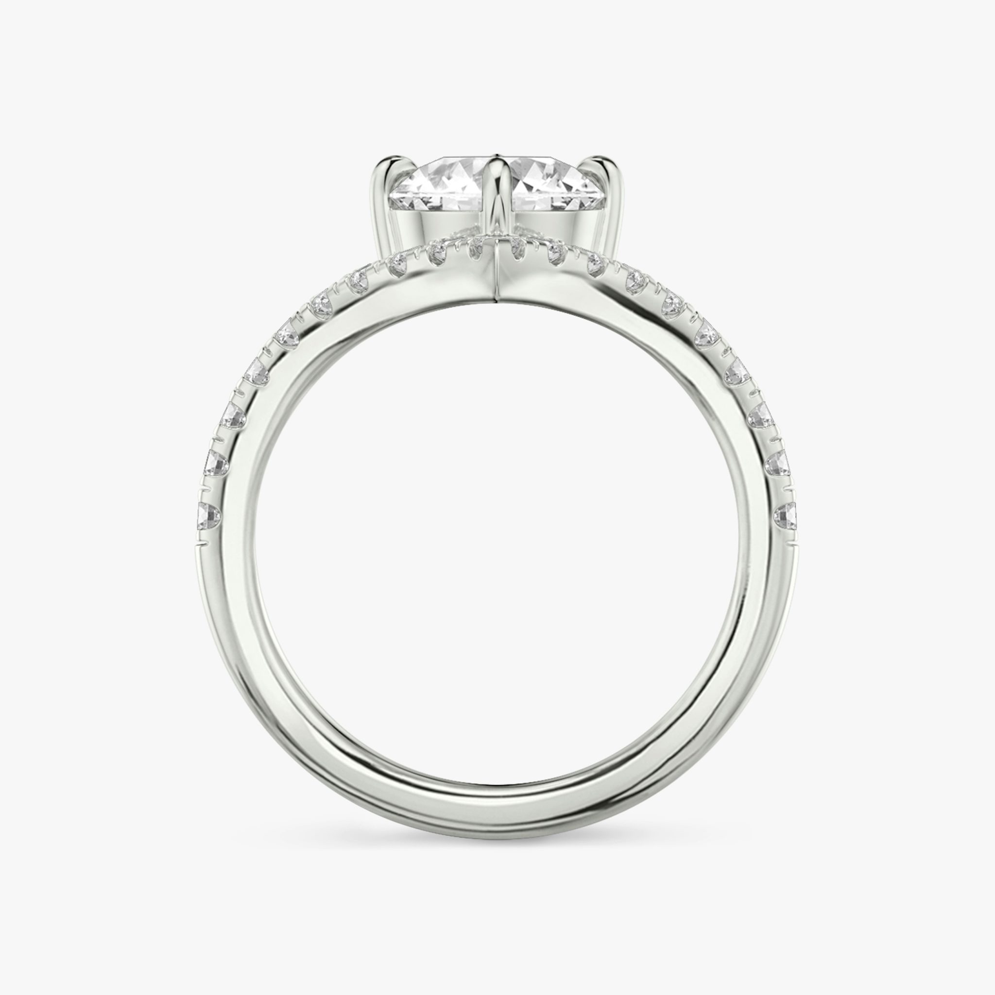 Signature V | Rund | Platin | bandAccent: Mit Pavé-Besatz | caratWeight: 1.5ct | diamondOrientation: vertical