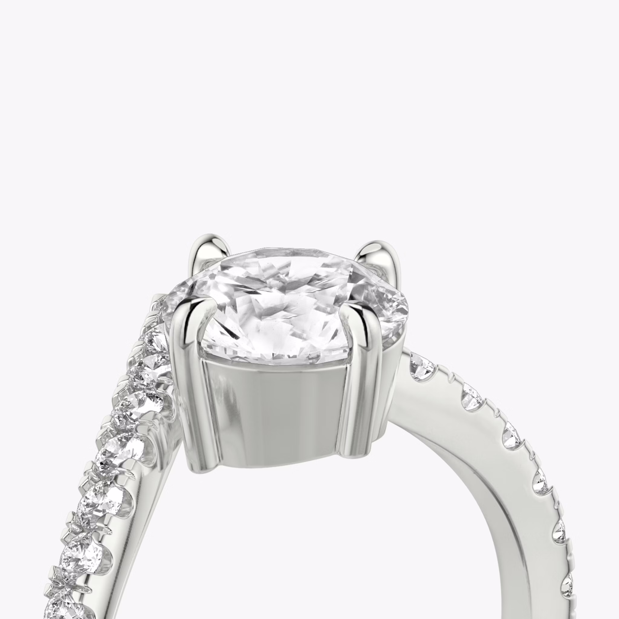 Signature V | Rund | Platin | bandAccent: Mit Pavé-Besatz | caratWeight: 1.5ct | diamondOrientation: vertical