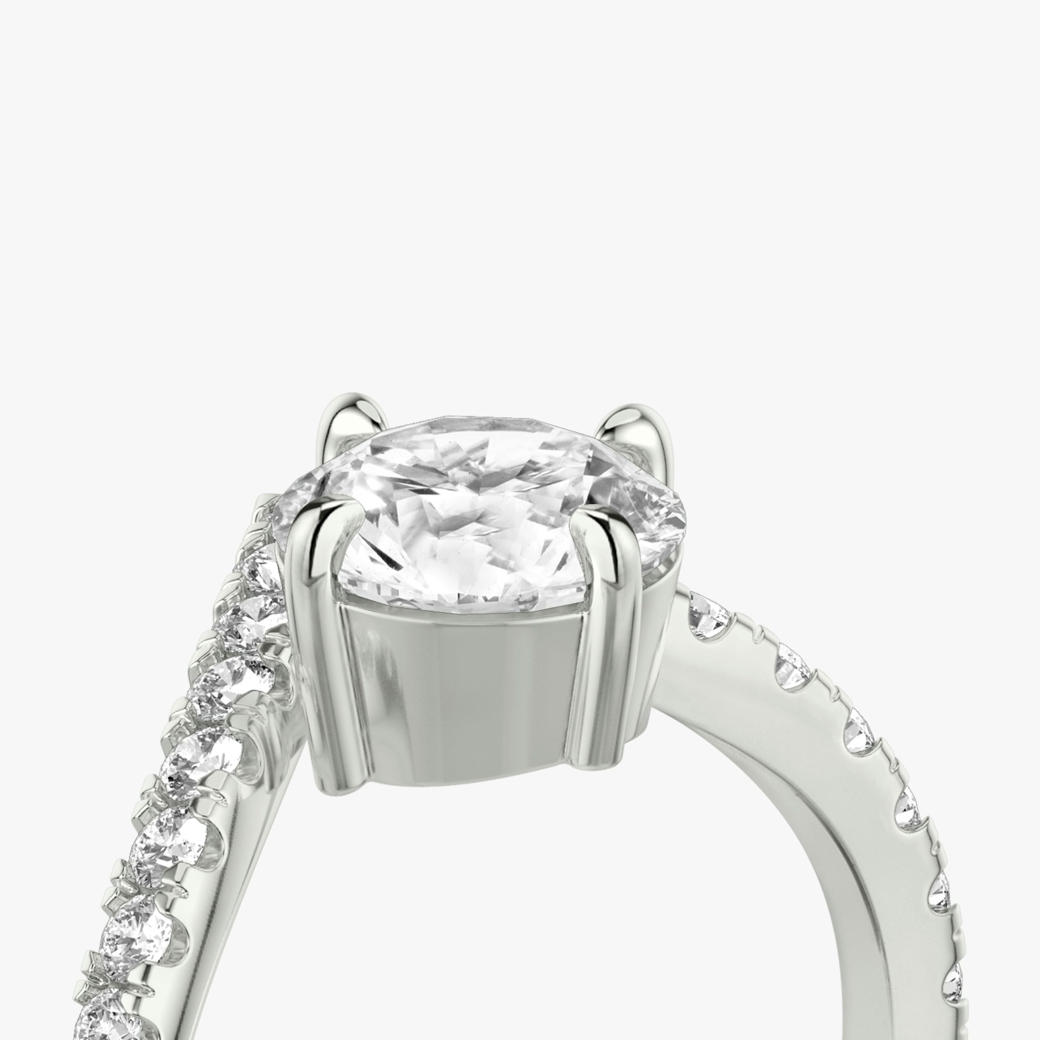 Signature V | Rund | Platin | bandAccent: Mit Pavé-Besatz | caratWeight: 1.5ct | diamondOrientation: vertical