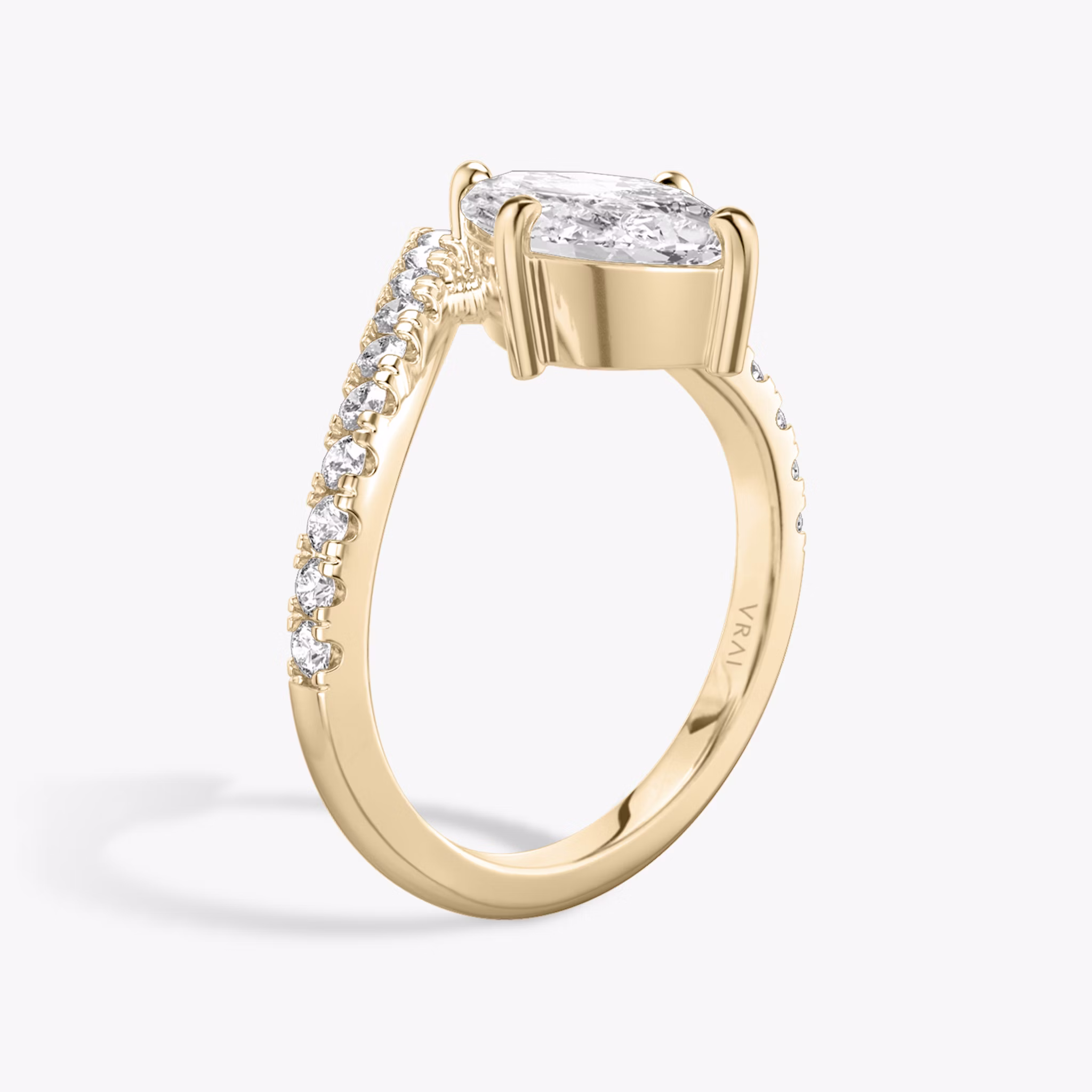 The Signature V | Marquise | 14k | Rose Gold | bandAccent: Pavé | diamondOrientation: vertical | caratWeight: other