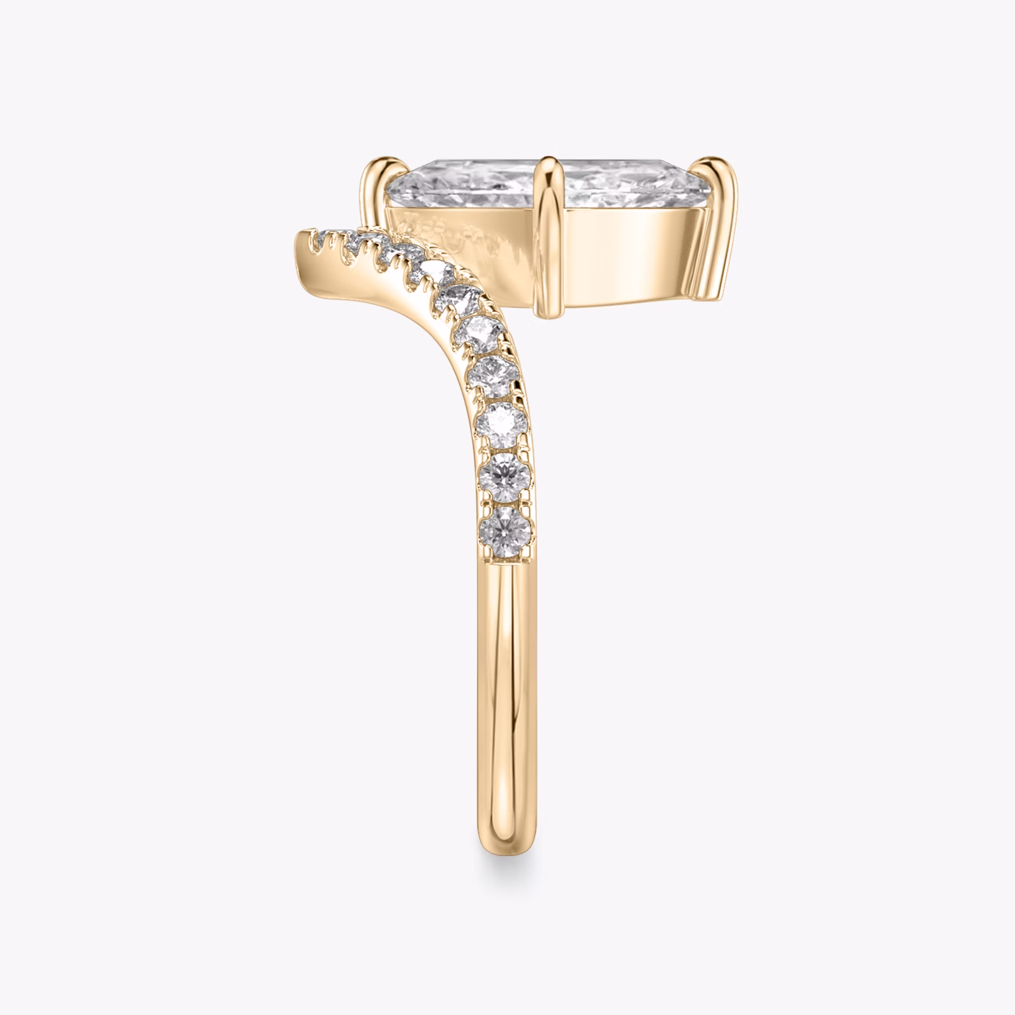 The Signature V | Marquise | 14k | Rose Gold | bandAccent: Pavé | diamondOrientation: vertical | caratWeight: other