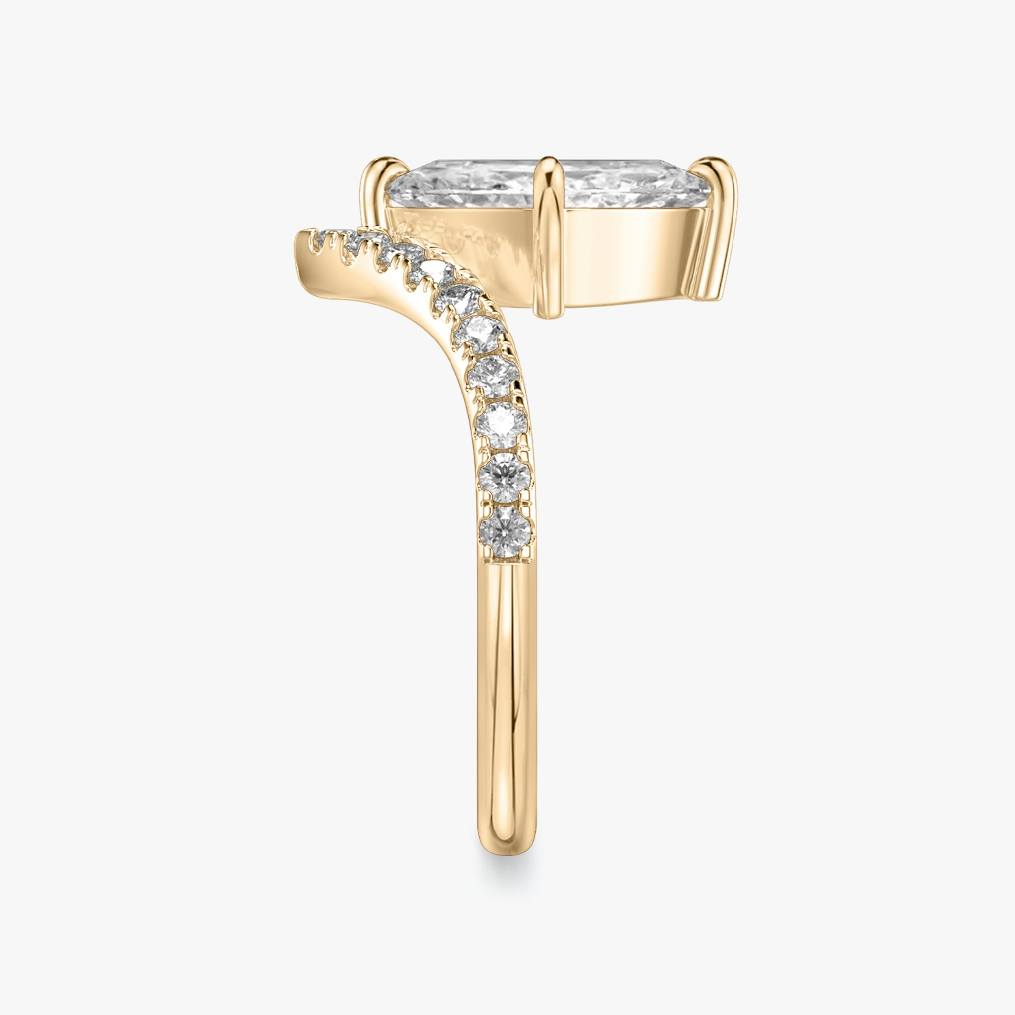 The Signature V | Marquise | 14k | Rose Gold | bandAccent: Pavé | diamondOrientation: vertical | caratWeight: other