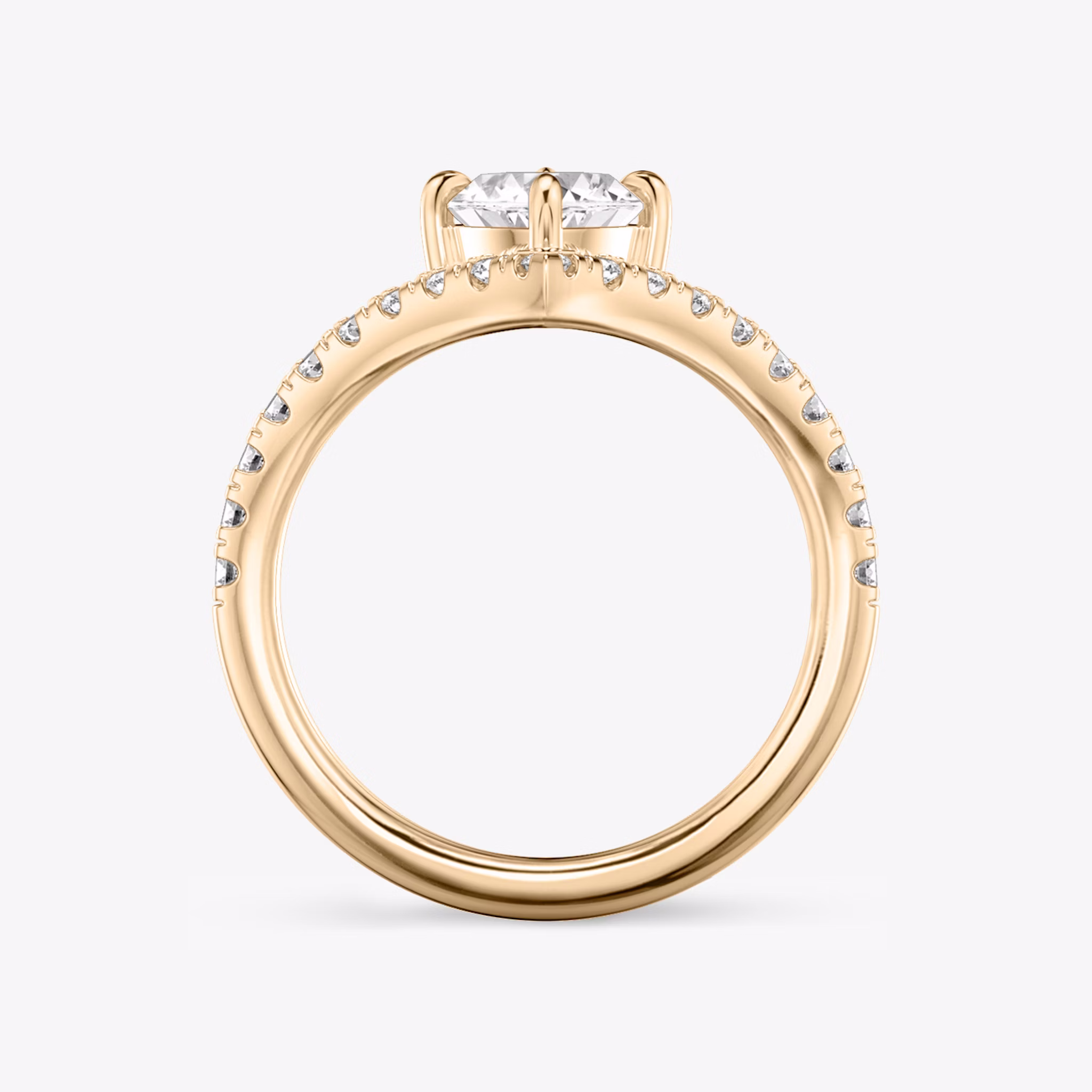The Signature V | Marquise | 14k | Rose Gold | bandAccent: Pavé | diamondOrientation: vertical | caratWeight: other