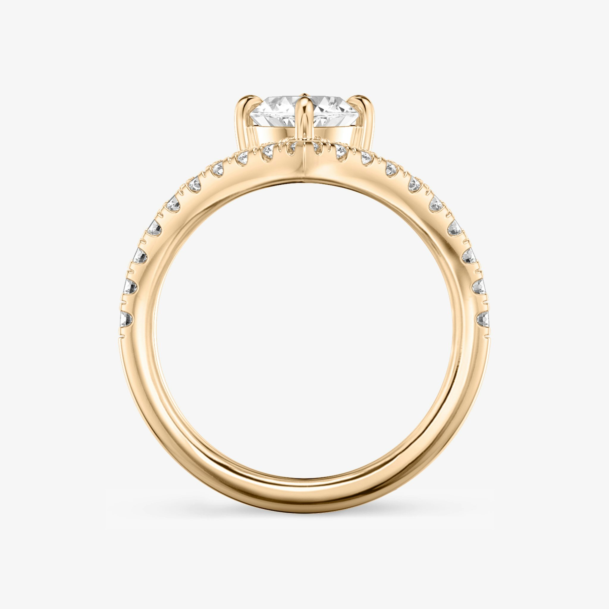 The Signature V | Marquise | 14k | Rose Gold | bandAccent: Pavé | diamondOrientation: vertical | caratWeight: other